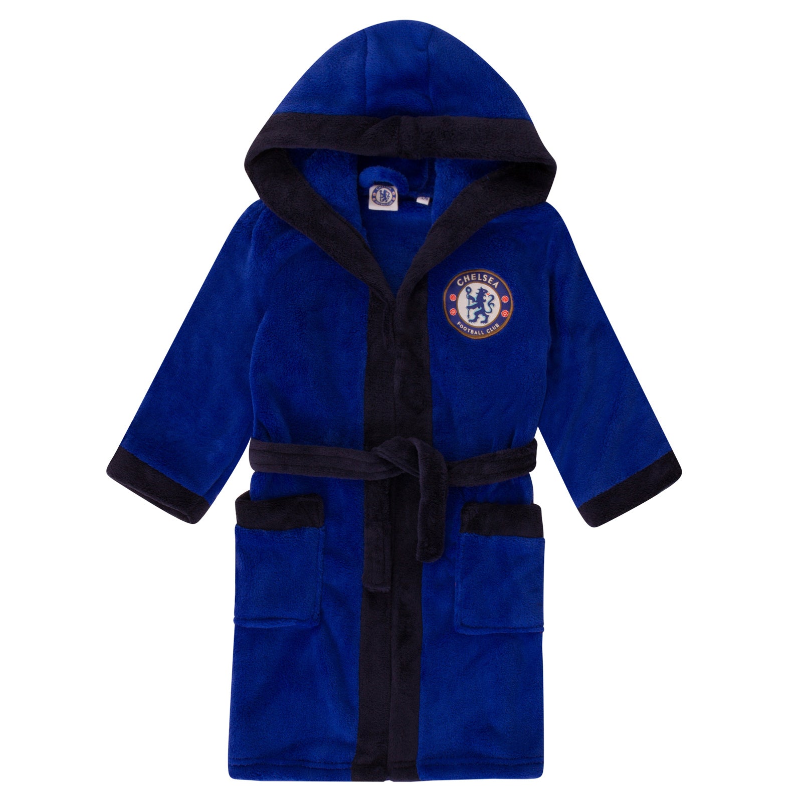 Chelsea kids dressing gown in royal blue with crest