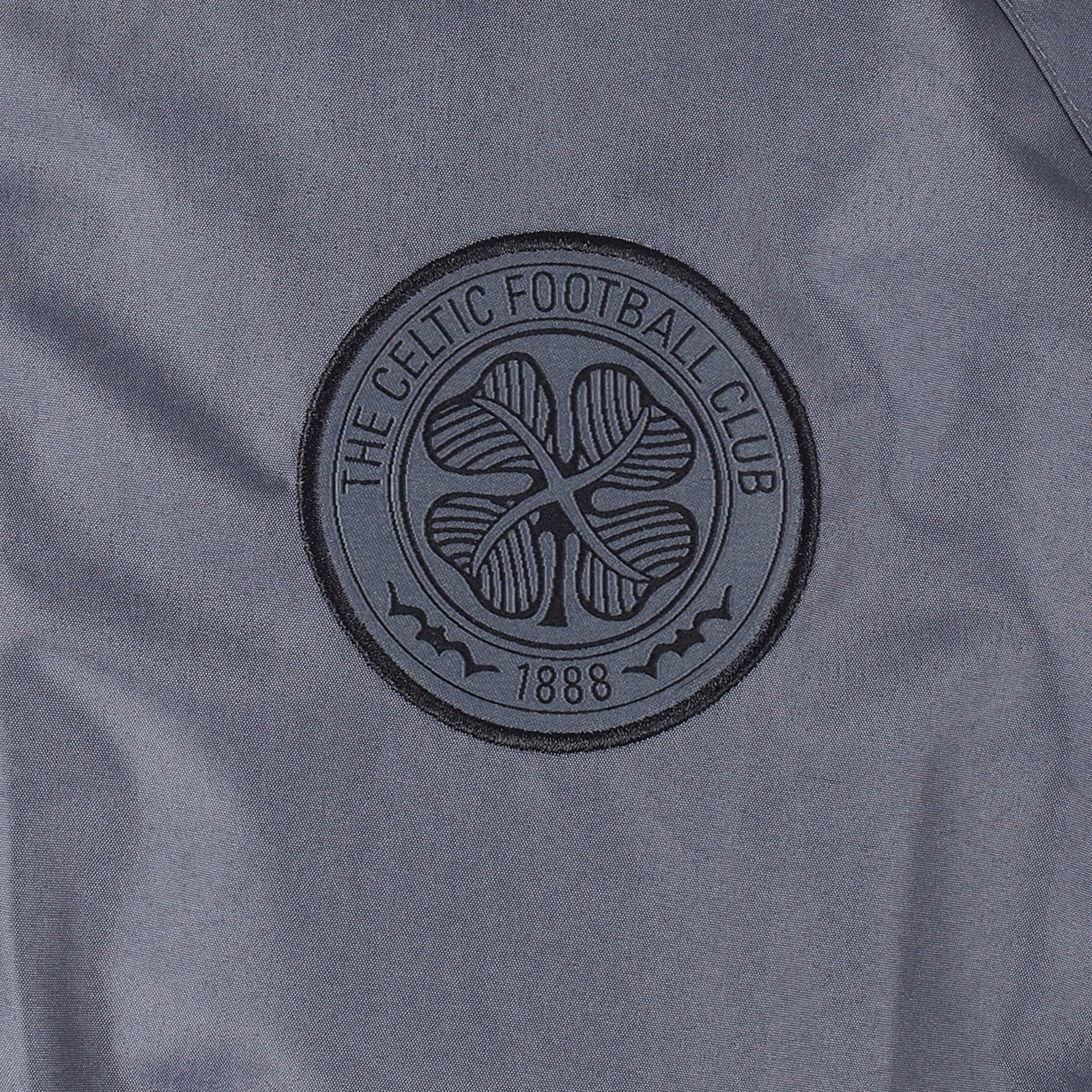 Celtic adults hooded shower jacket in grey with club crest to chest