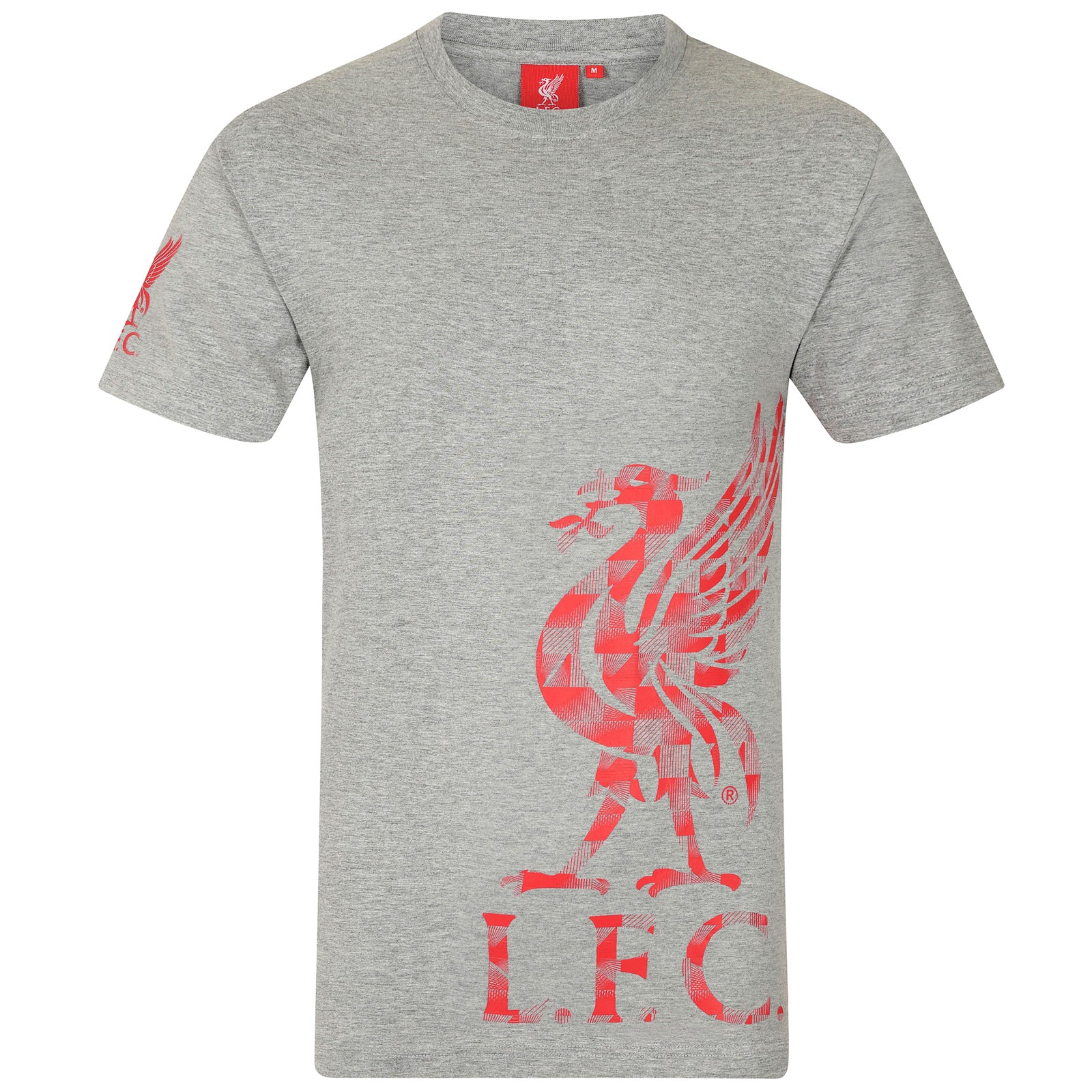 Liverpool adults T-Shirt in grey with large crest print and text to front.