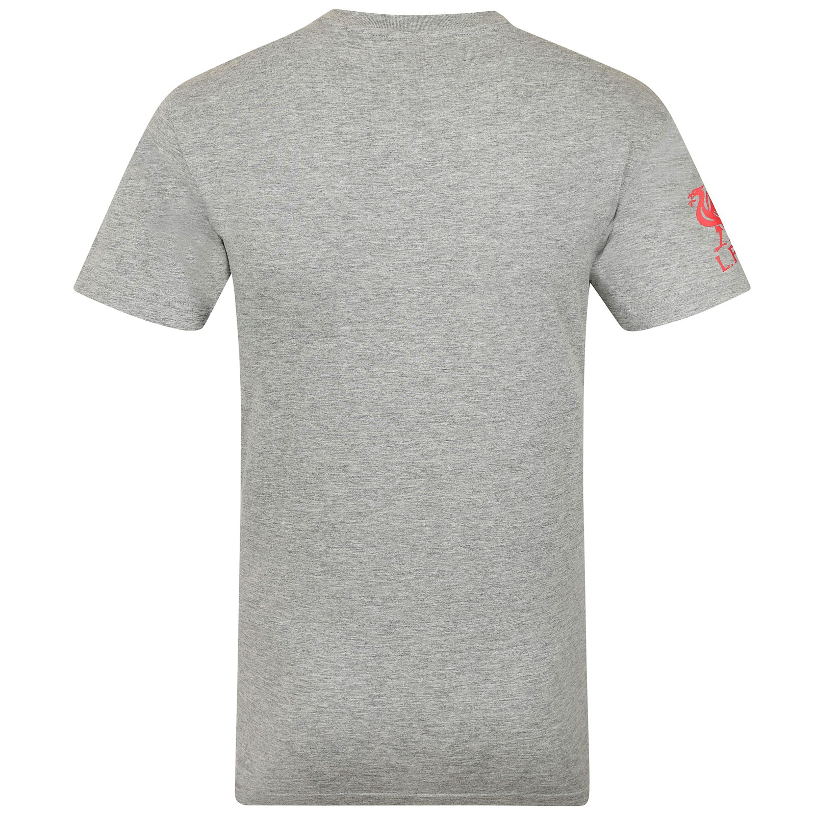 Liverpool adults T-Shirt in grey with large crest print and text to front.