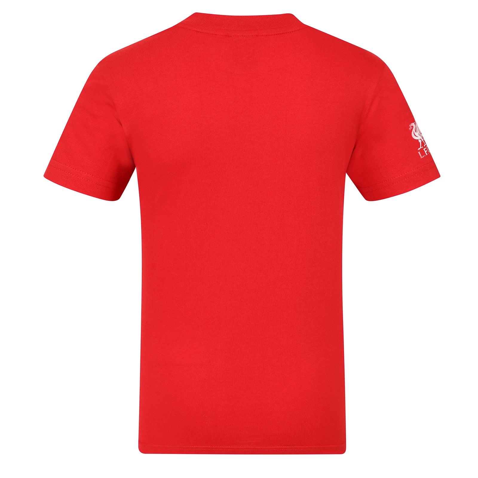 Liverpool adults T-Shirt in red with large crest print and text to front.