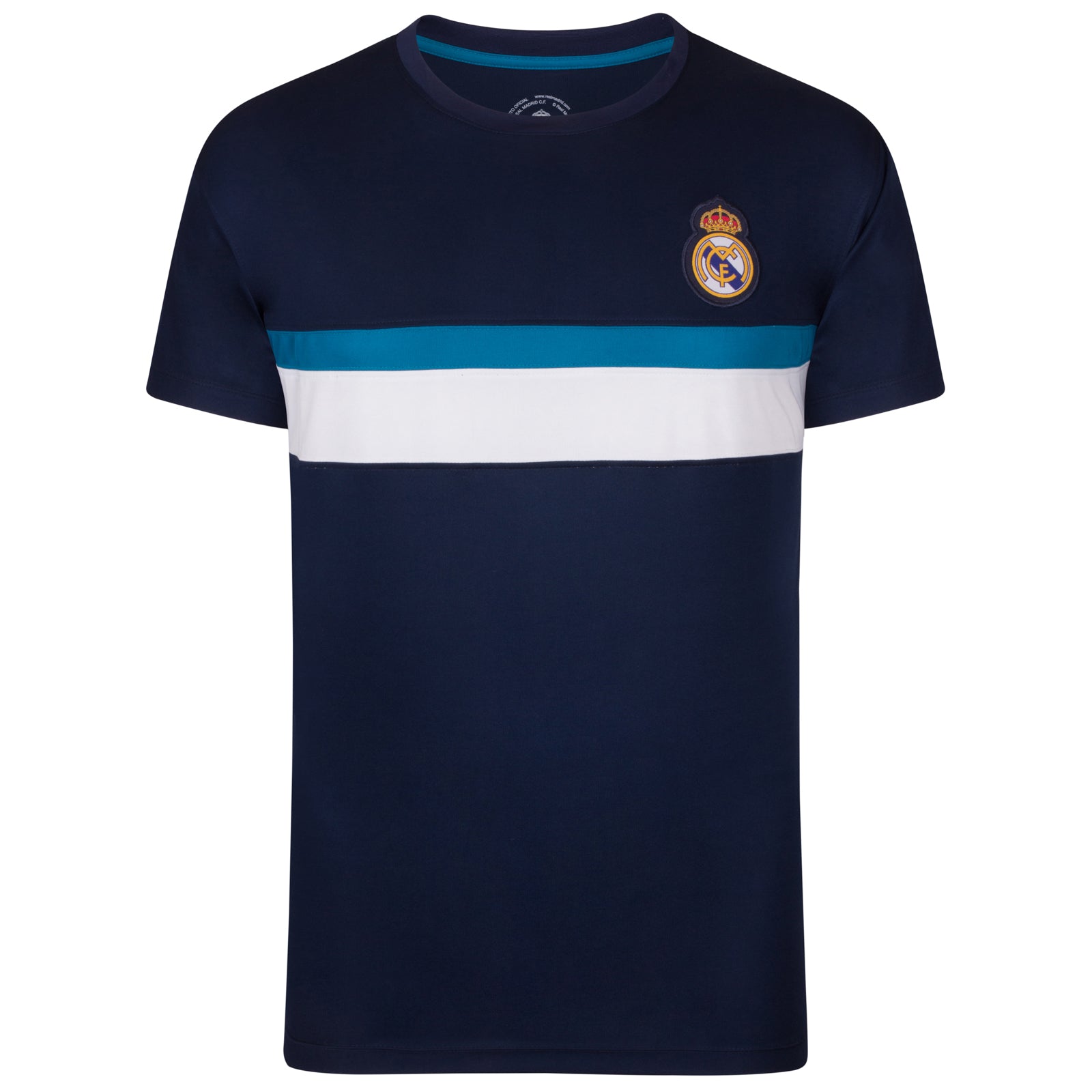 Real Madrid kids T-shirt in navy blue with woven club crest to chest