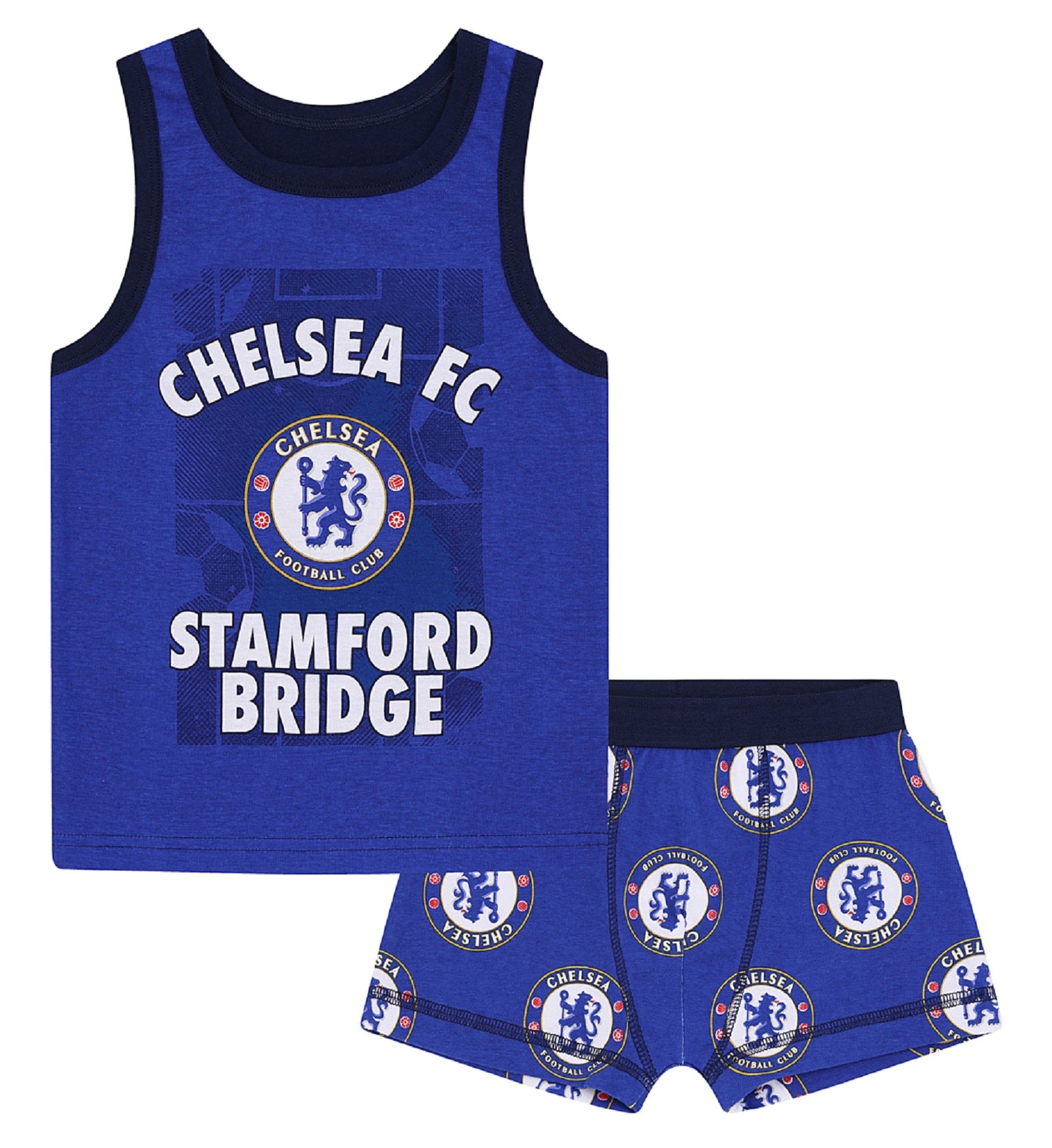 Chelsea boxer shorts & vest set for boys in blue