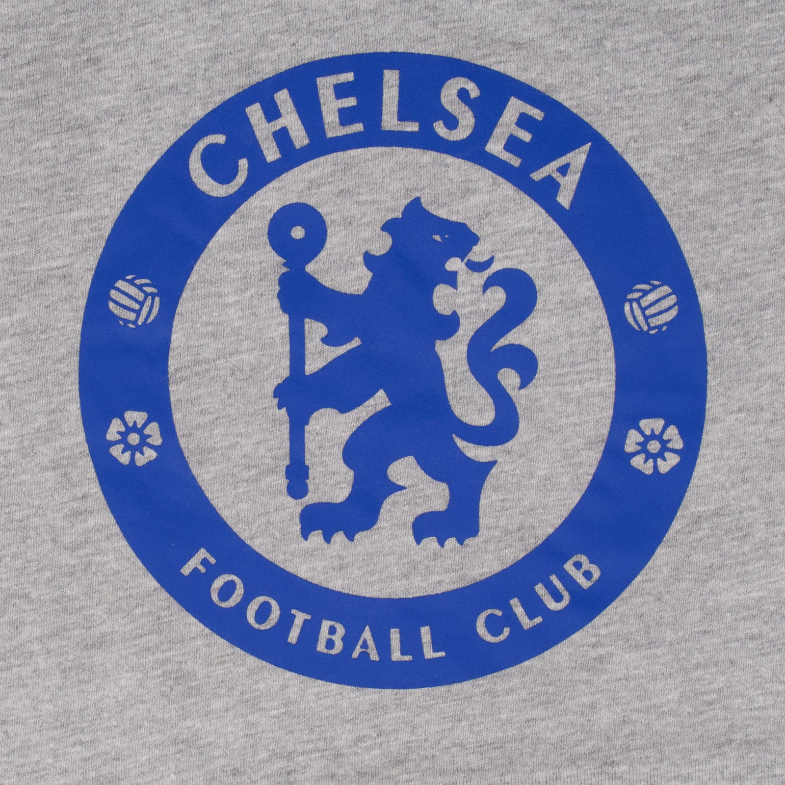 Chelsea kids T-shirt in grey with large club crest print to front and small crest print to sleeve.