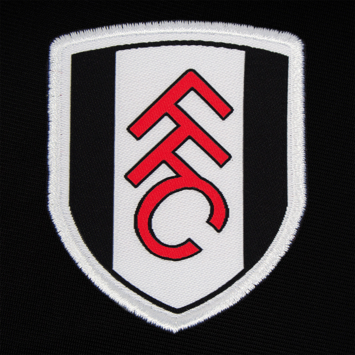 Fulham adults retro track jacket in black with club crest to chest.