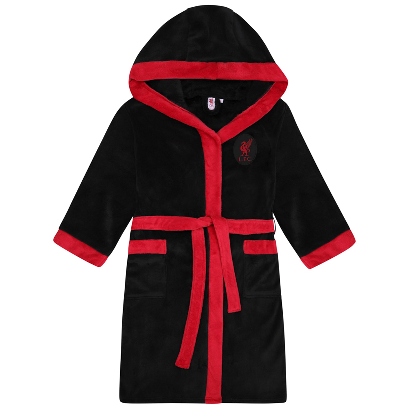 Liverpool adults dressing gown in black with a crest
