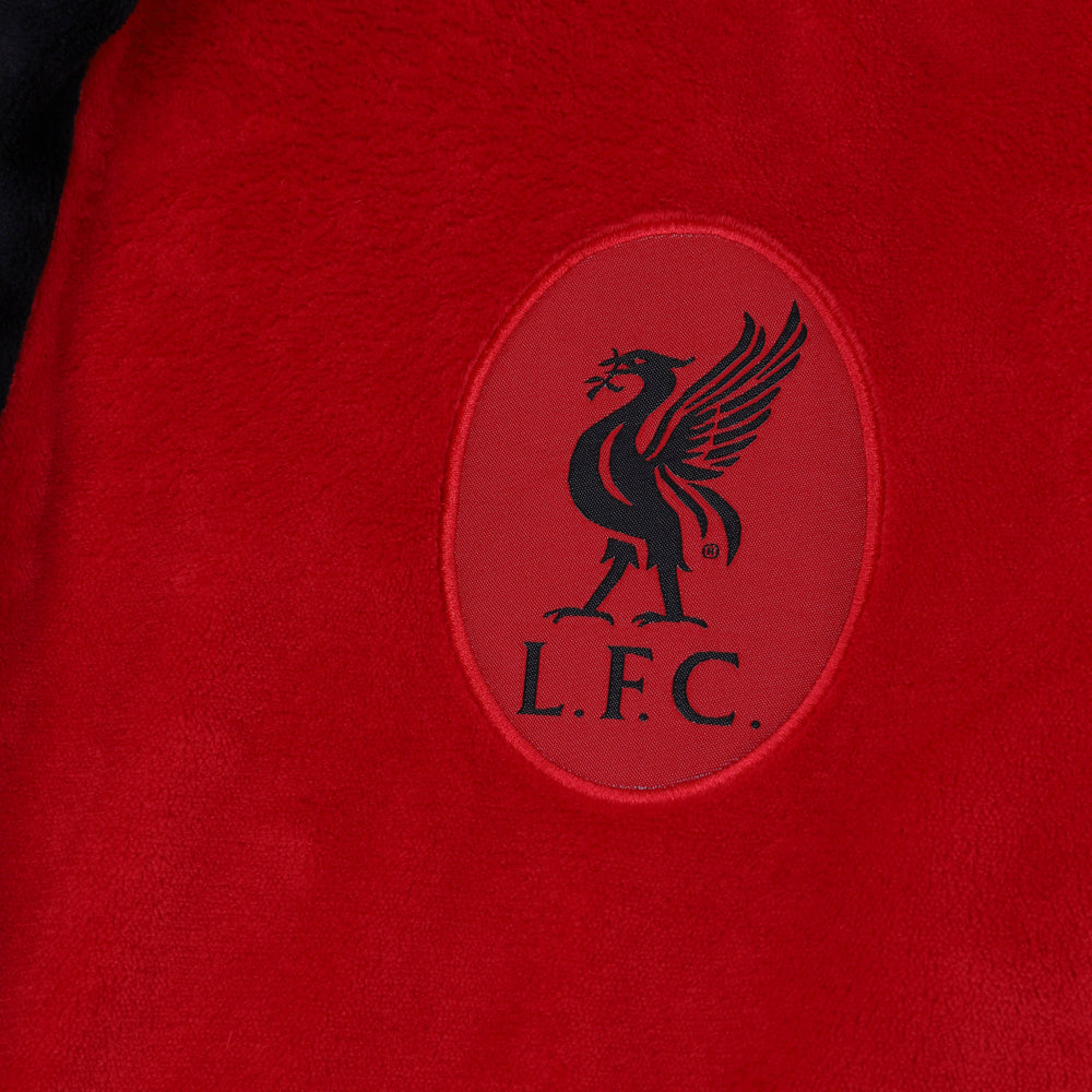 Liverpool adults dressing gown in red with a crest