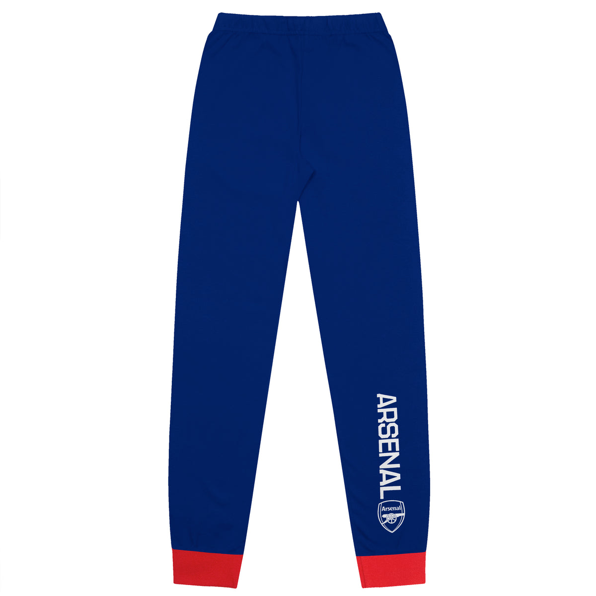 Arsenal kids long pyjamas in blue. Long sleeve top with graphic and crest. Long legged bottoms with club crest.