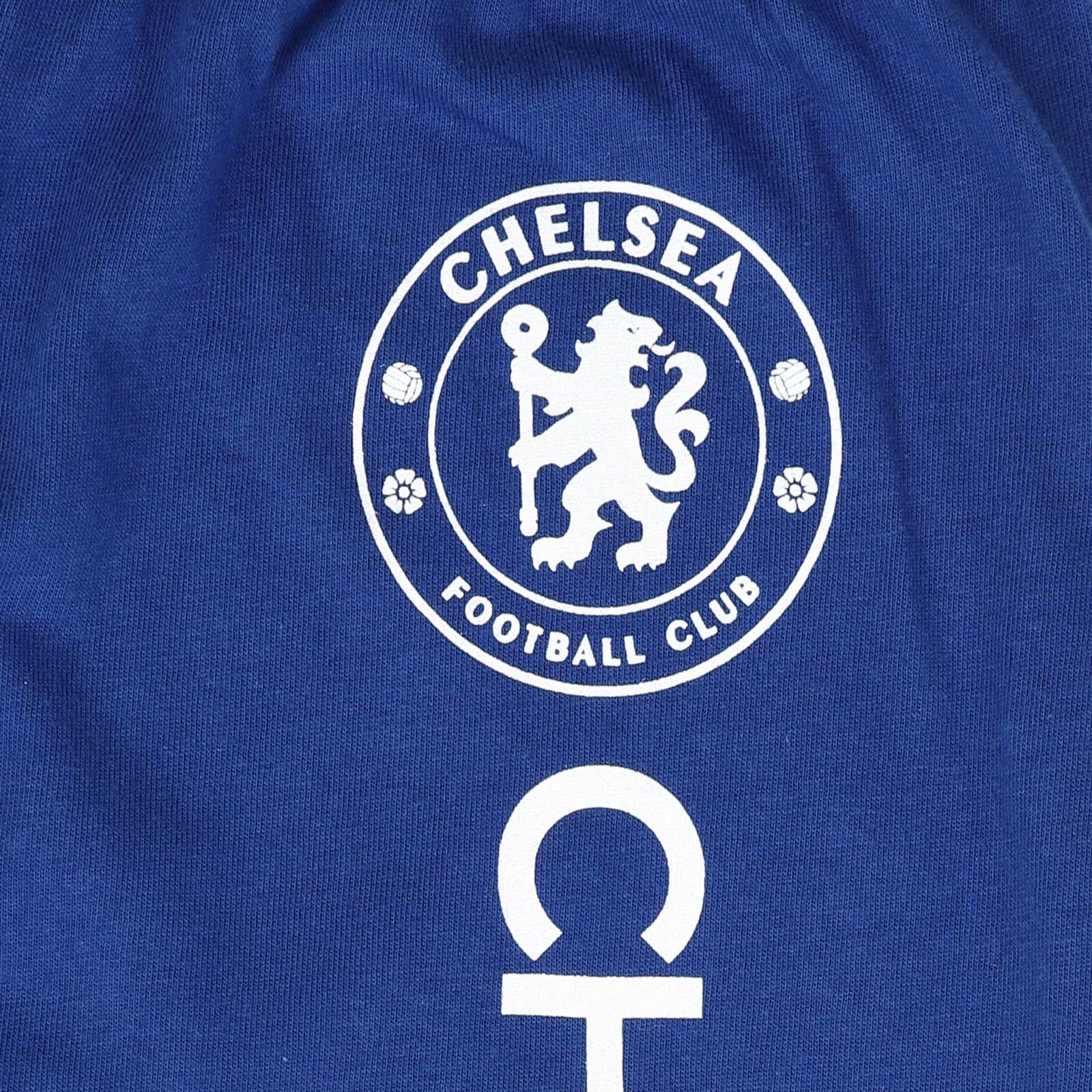 Chelsea kids long pyjamas in blue. Long sleeved top with graphic print and long bottoms.