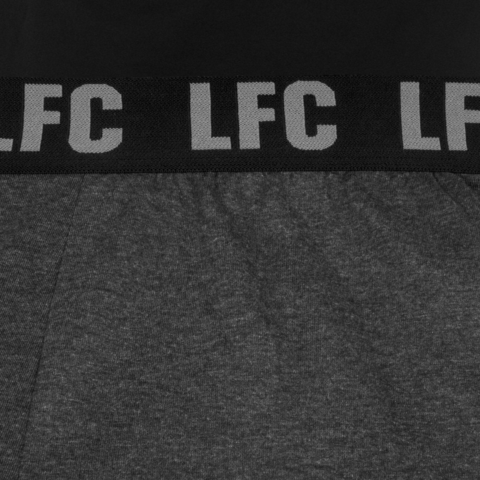 Liverpool adults long pyjamas in grey. Two-tone short sleeve top with club crest and long bottoms with badge