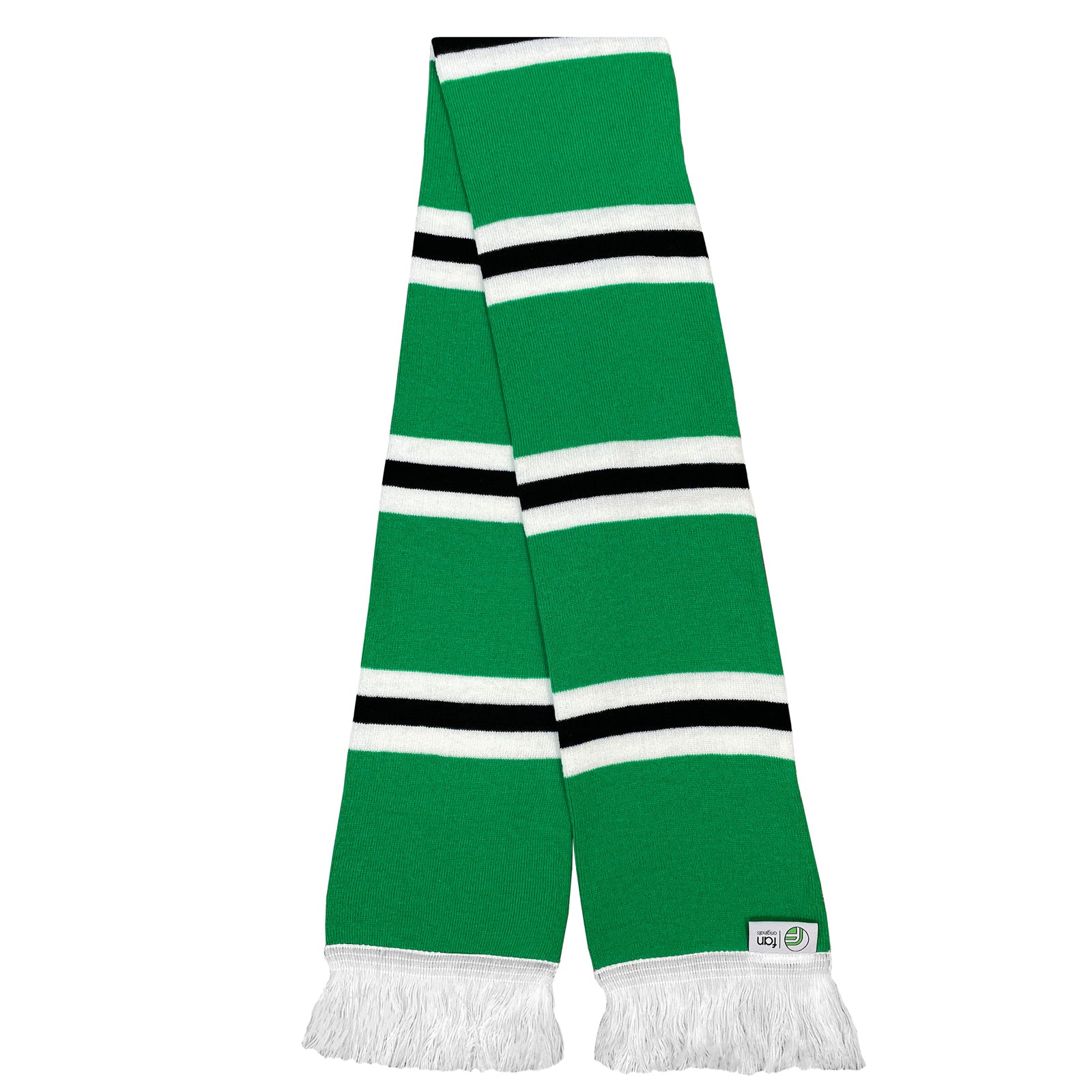 Celtic retro football bar scarf in green, yellow and white