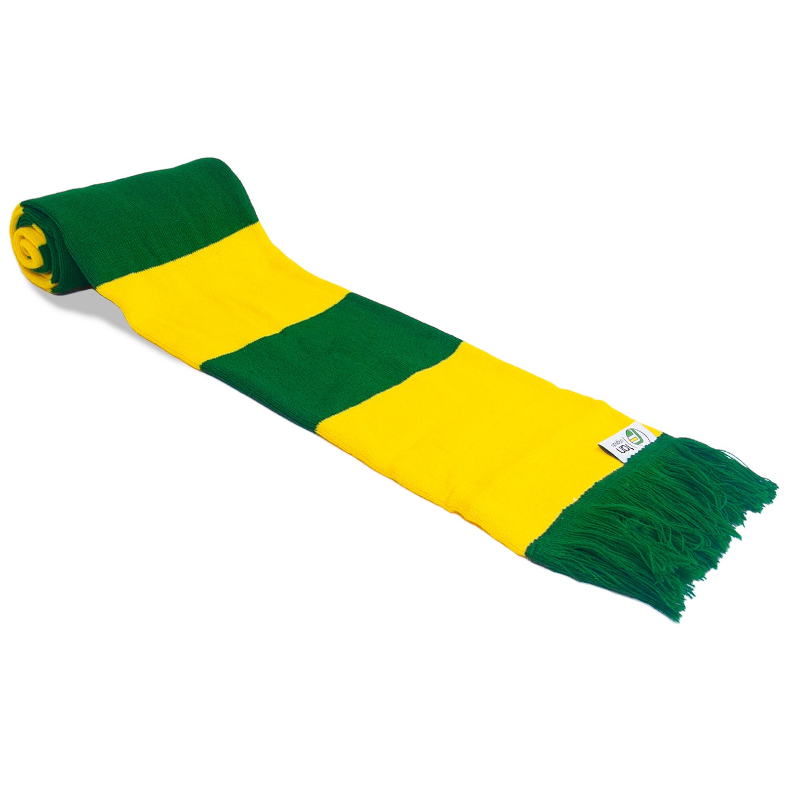 Norwich City retro football bar scarf in yellow and green