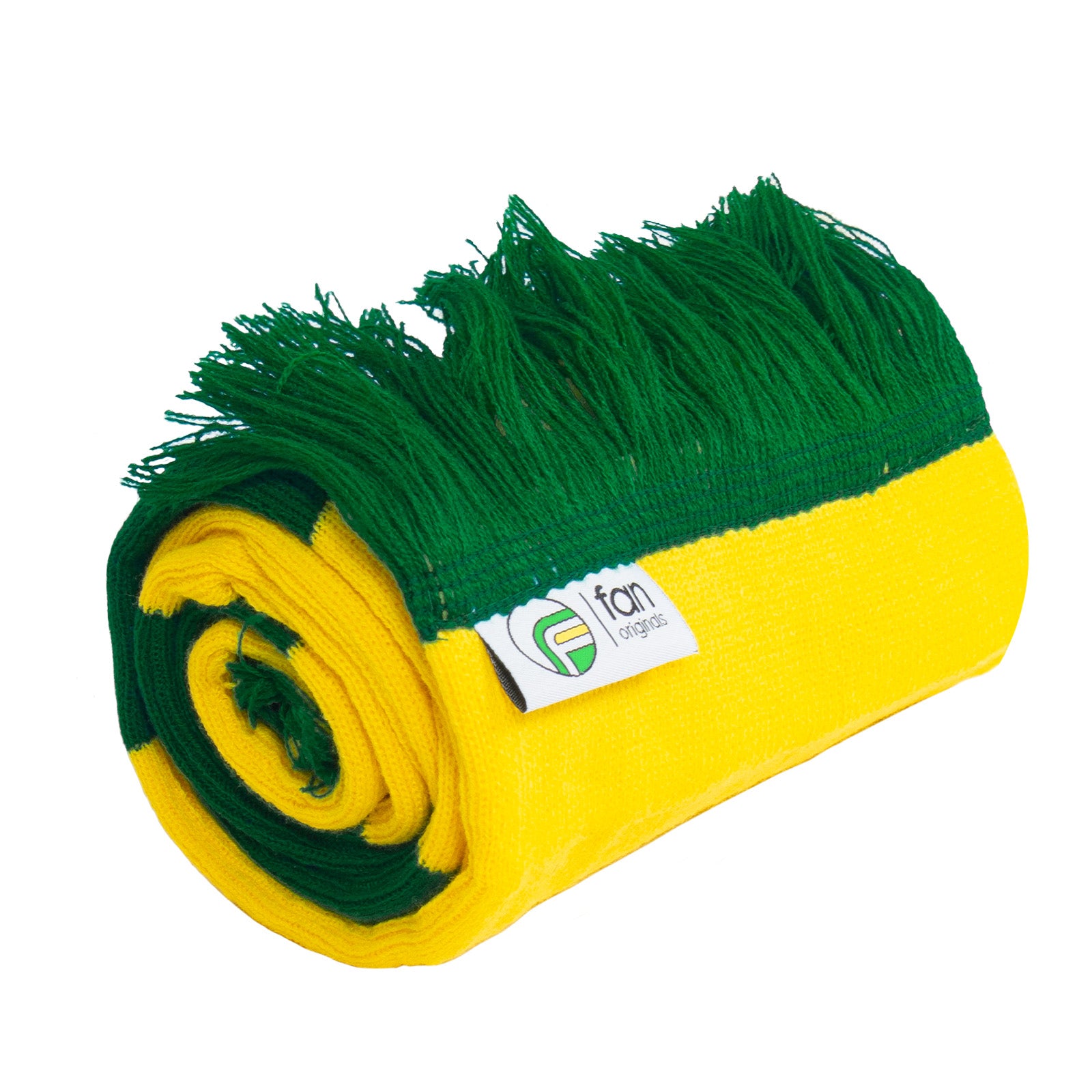 Norwich City retro football bar scarf in yellow and green