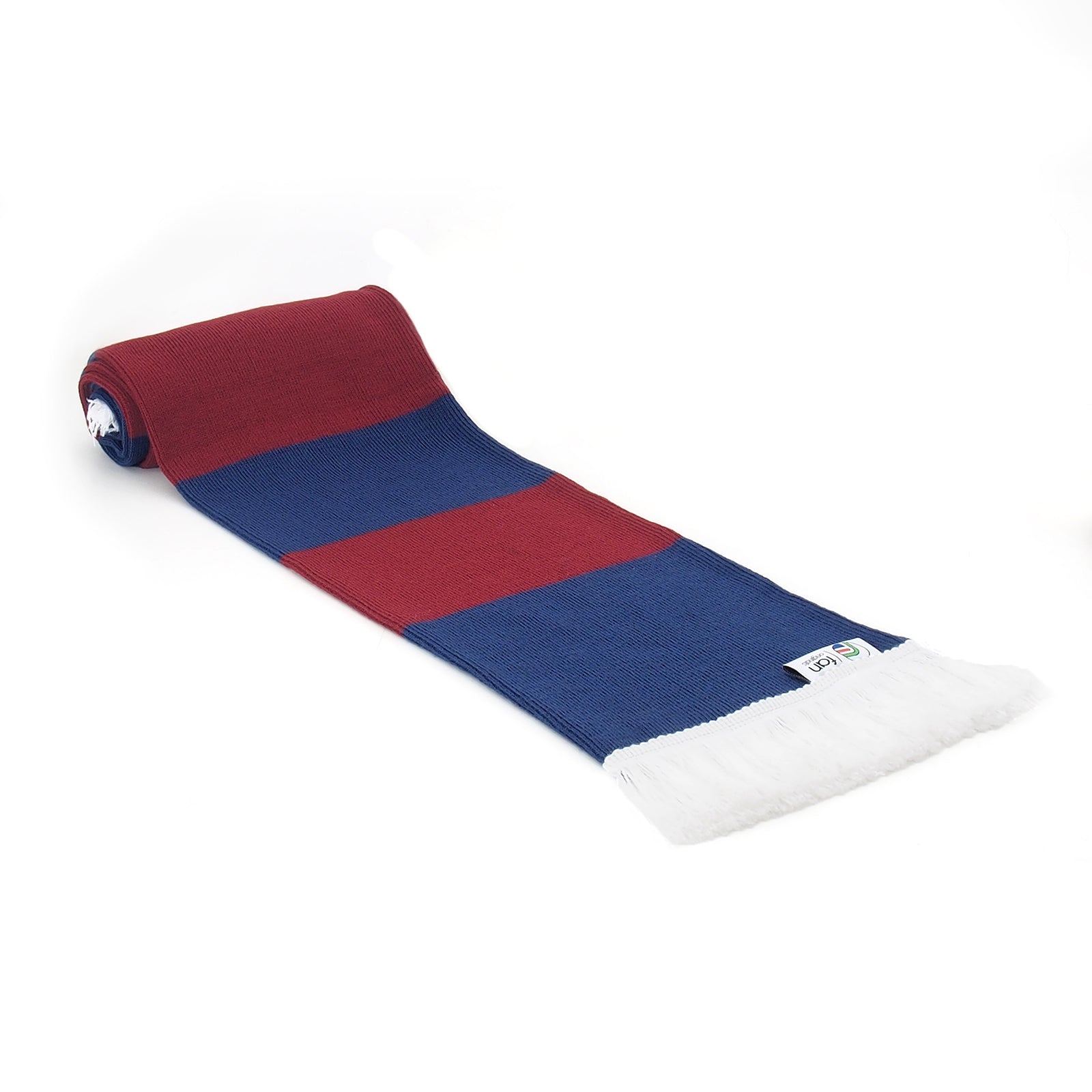 Newcastle Utd retro football bar scarf in navy blue and burgundy