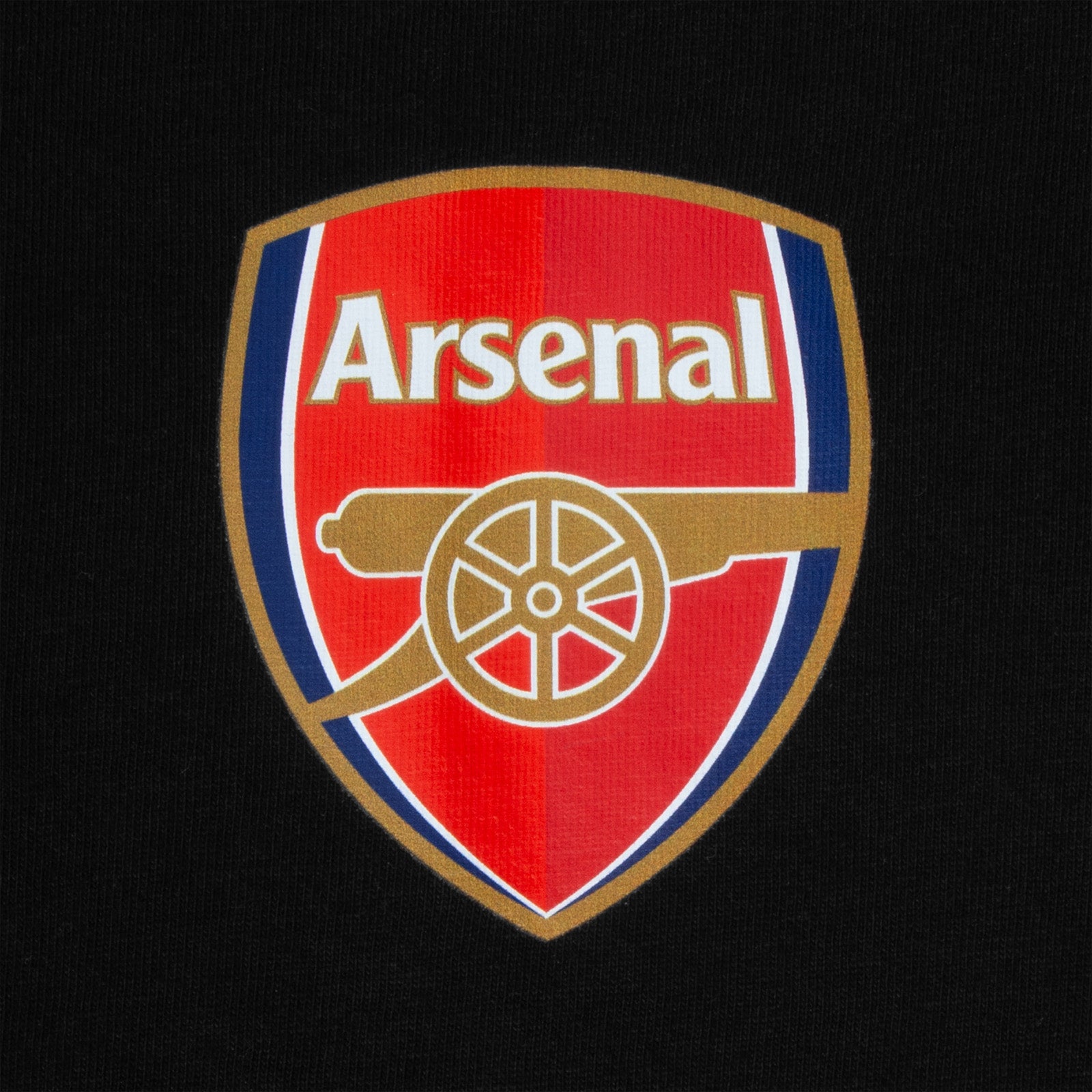 Arsenal adults long pyjamas in black. Two-tone short sleeve top with club crest and long bottoms with crest.