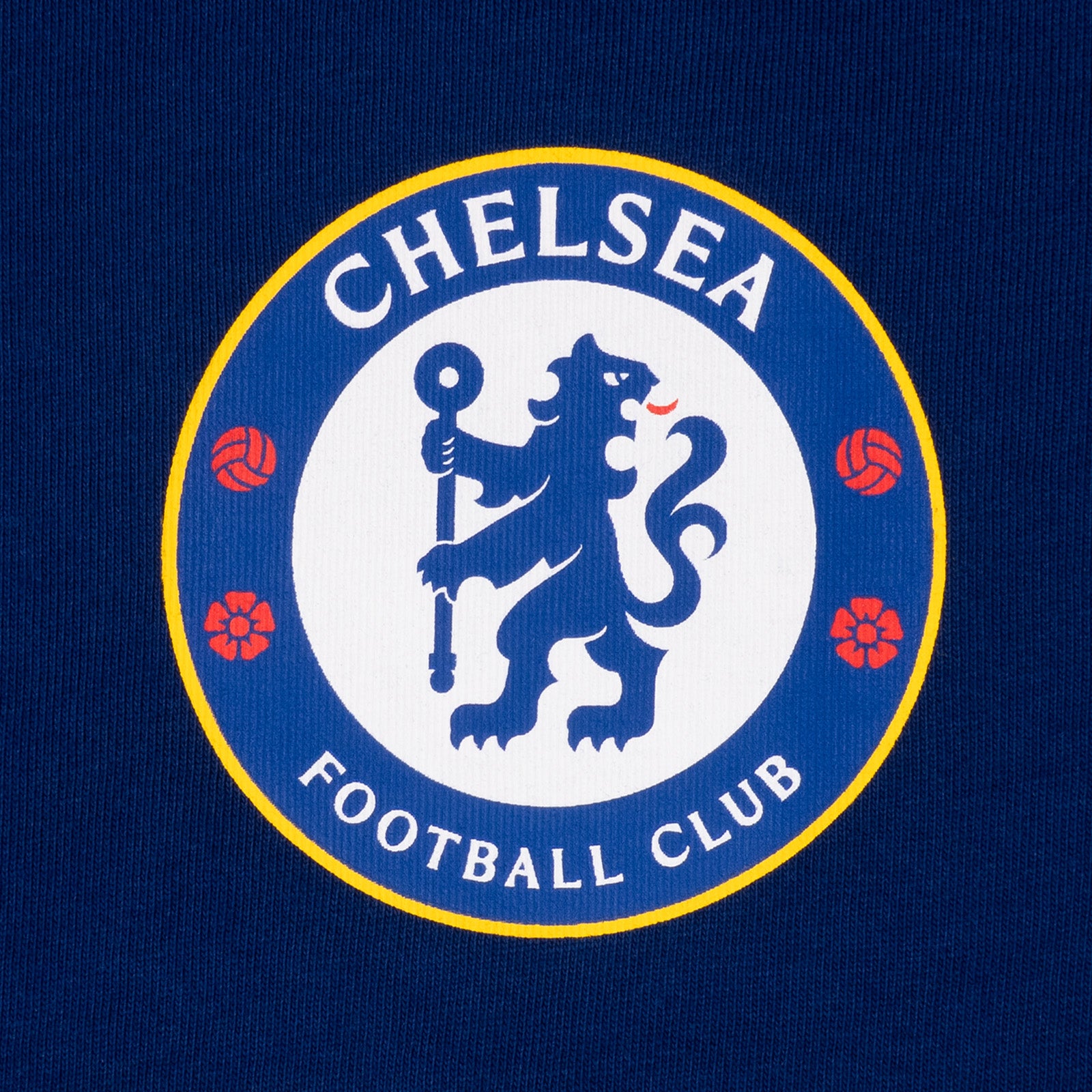 Chelsea adults long pyjamas in blue. Short sleeve top featuring club crest to chest. Long bottoms with club crest to leg and CHELSEA text on the waistband