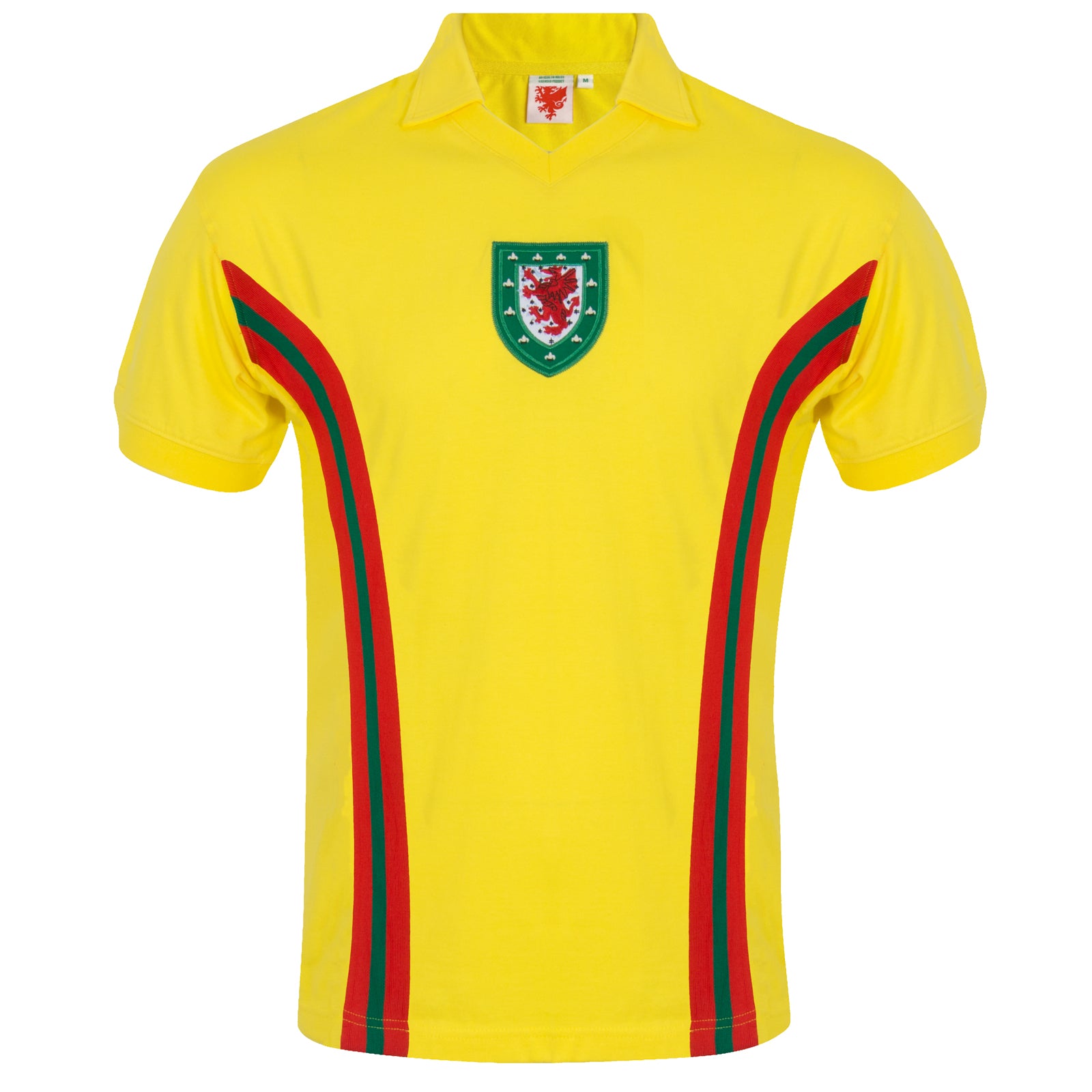 Wales retro football shirt 1976 in yellow with crest to chest and a No.10 on back