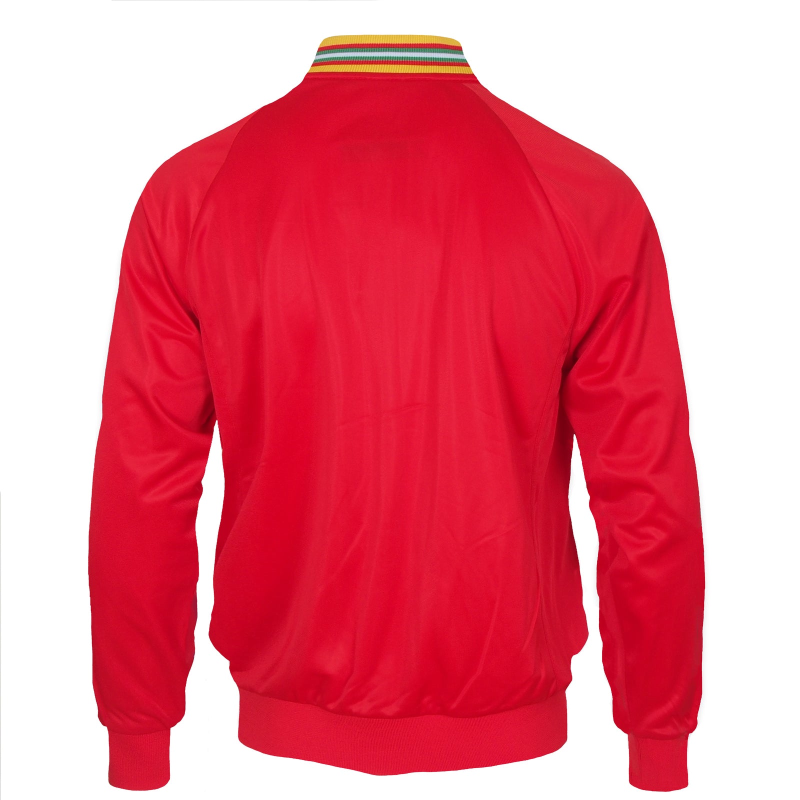 Wales adults retro track jacket in red with Wales FA crest to chest.