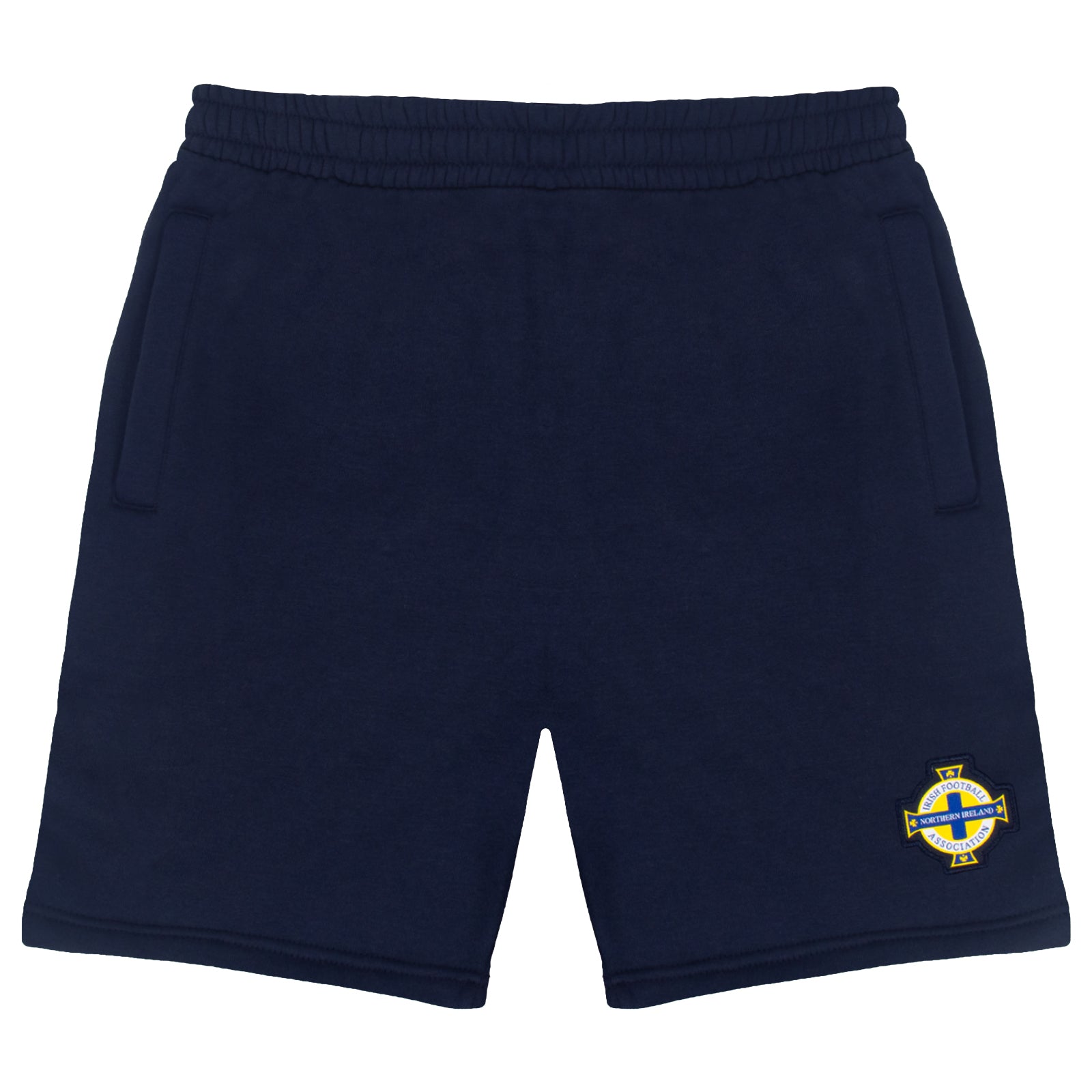 Northern Ireland adults fleece shorts in navy blue with crest to left leg and pockets to front & back.