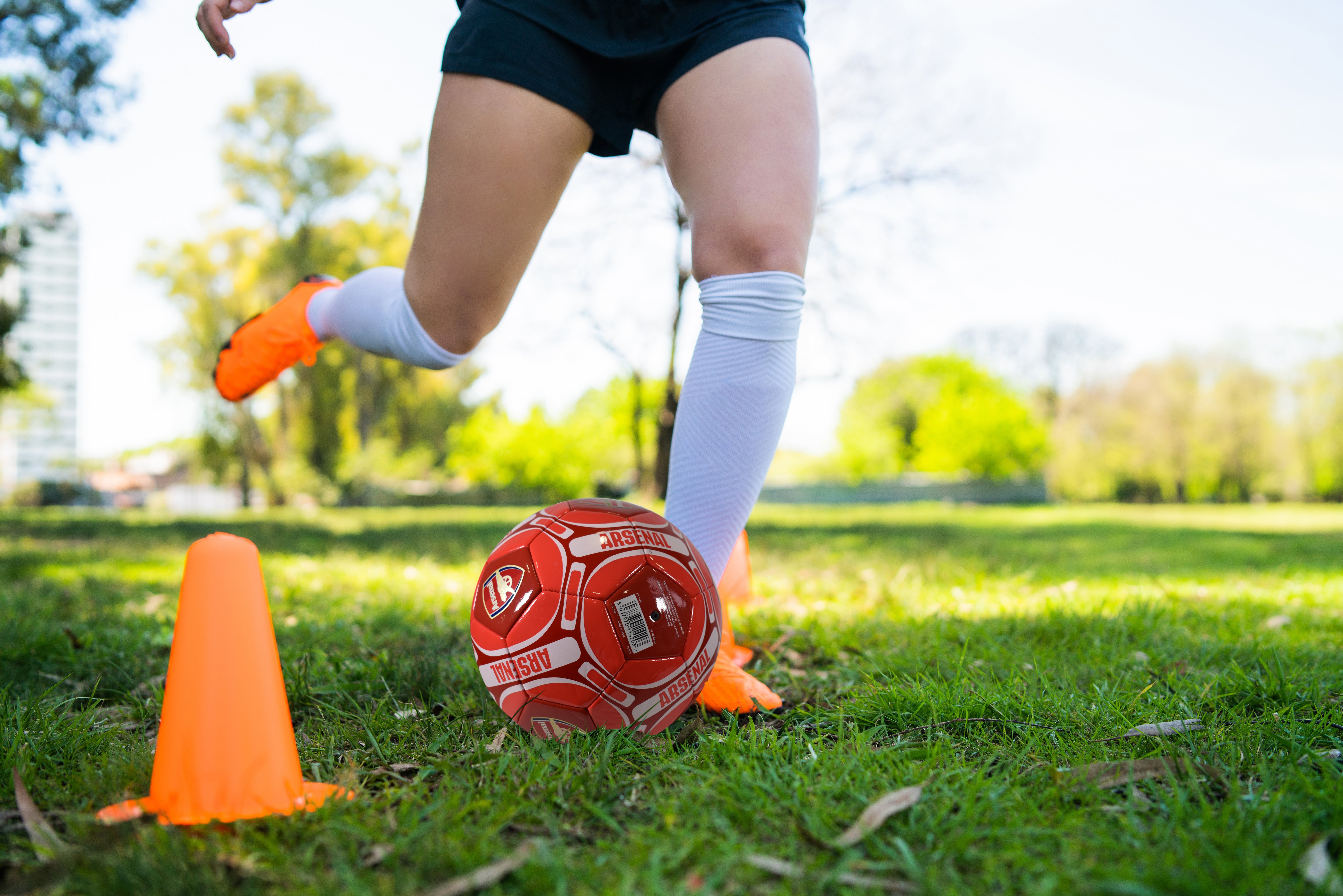 Arsenal size 4 red football with AFC badge & text.