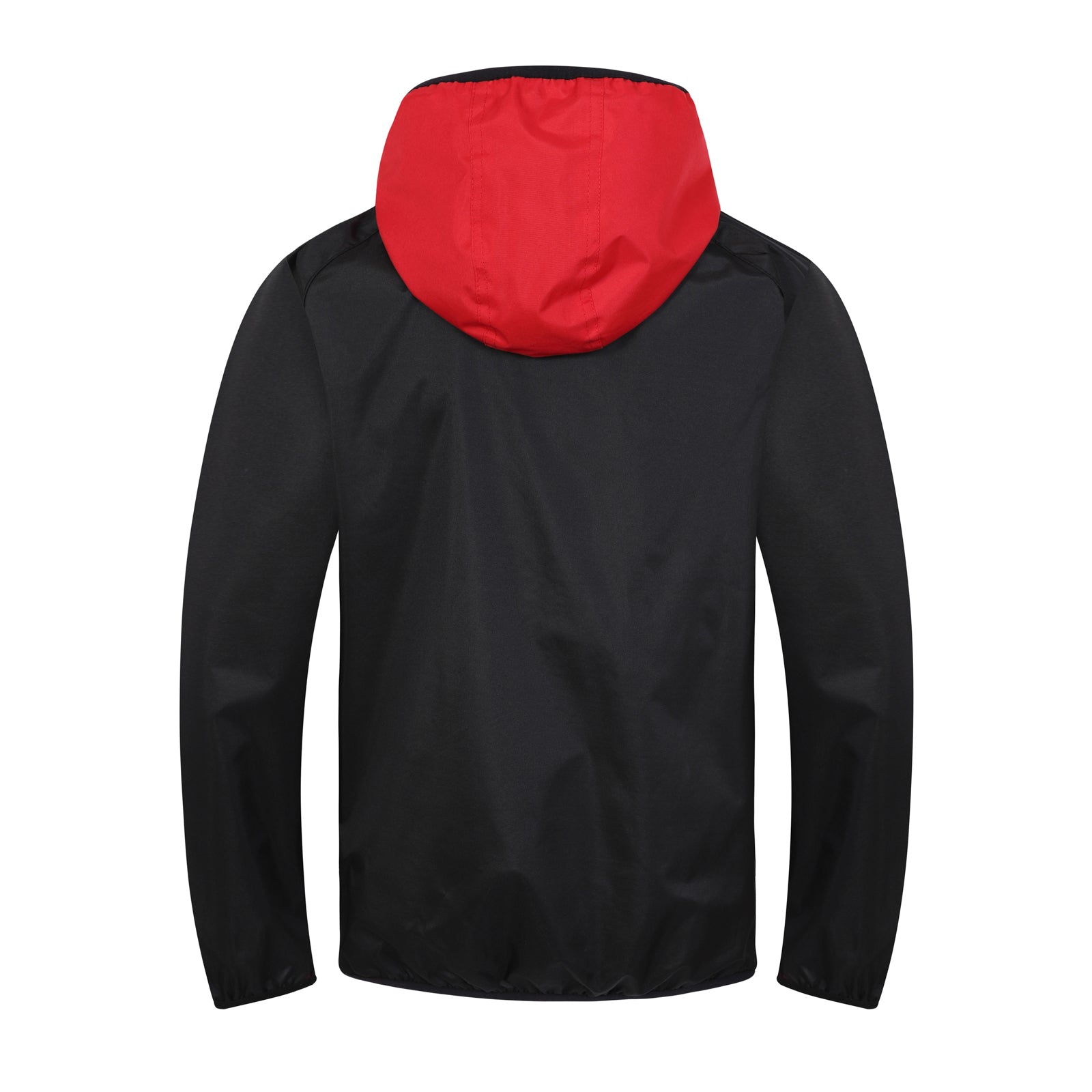 Wales adults shower jacket in black & red with Wales FA club badge to the left chest.