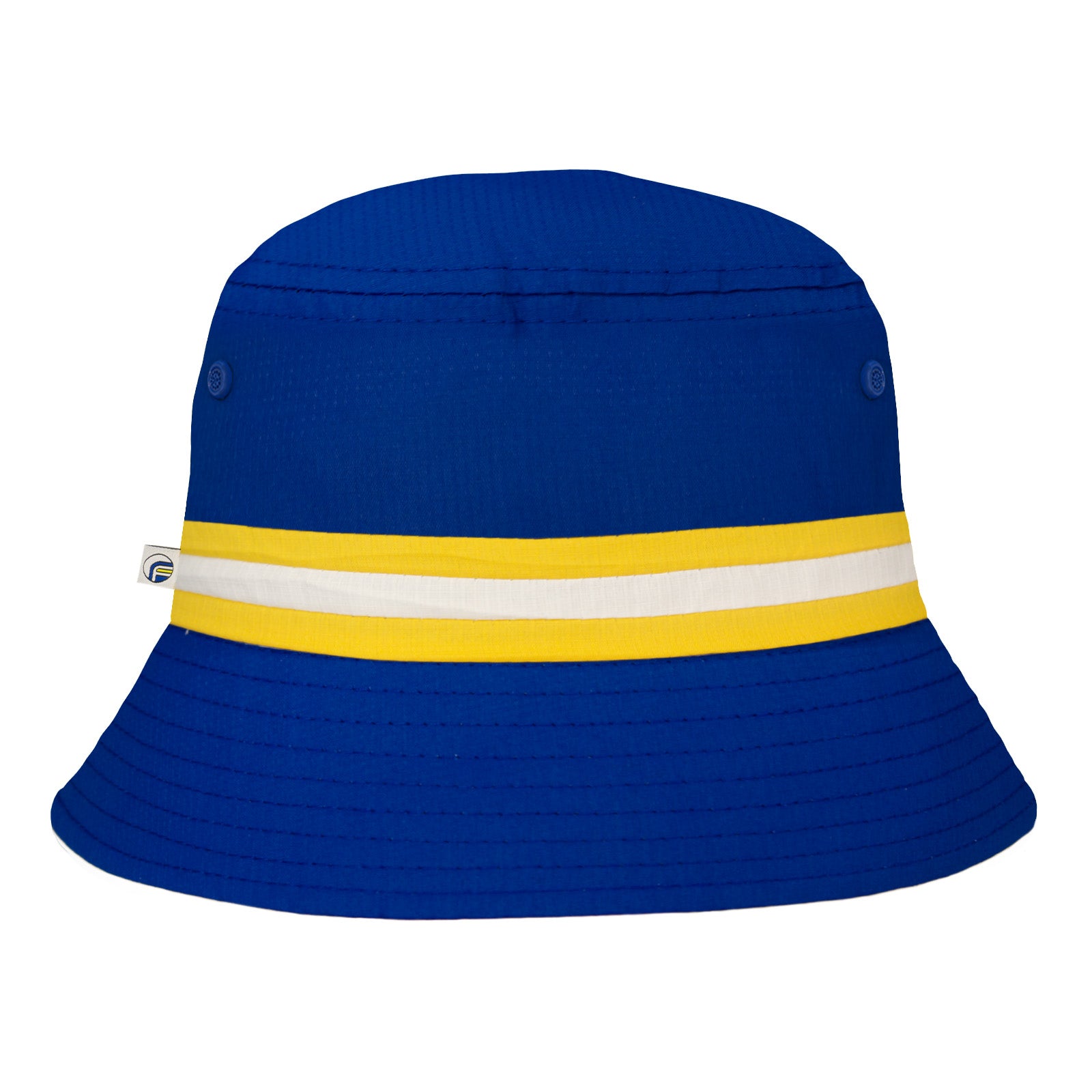 Leeds United bucket hat in white, blue and yellow