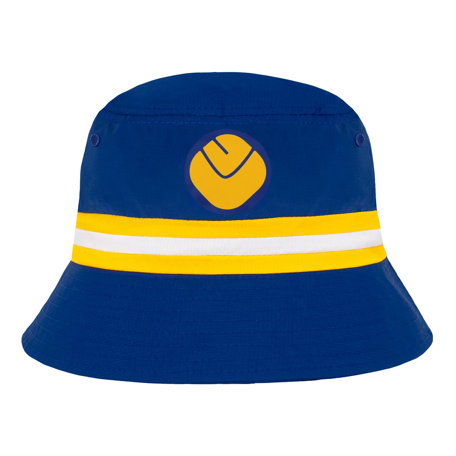 Leeds United bucket hat in white, blue and yellow