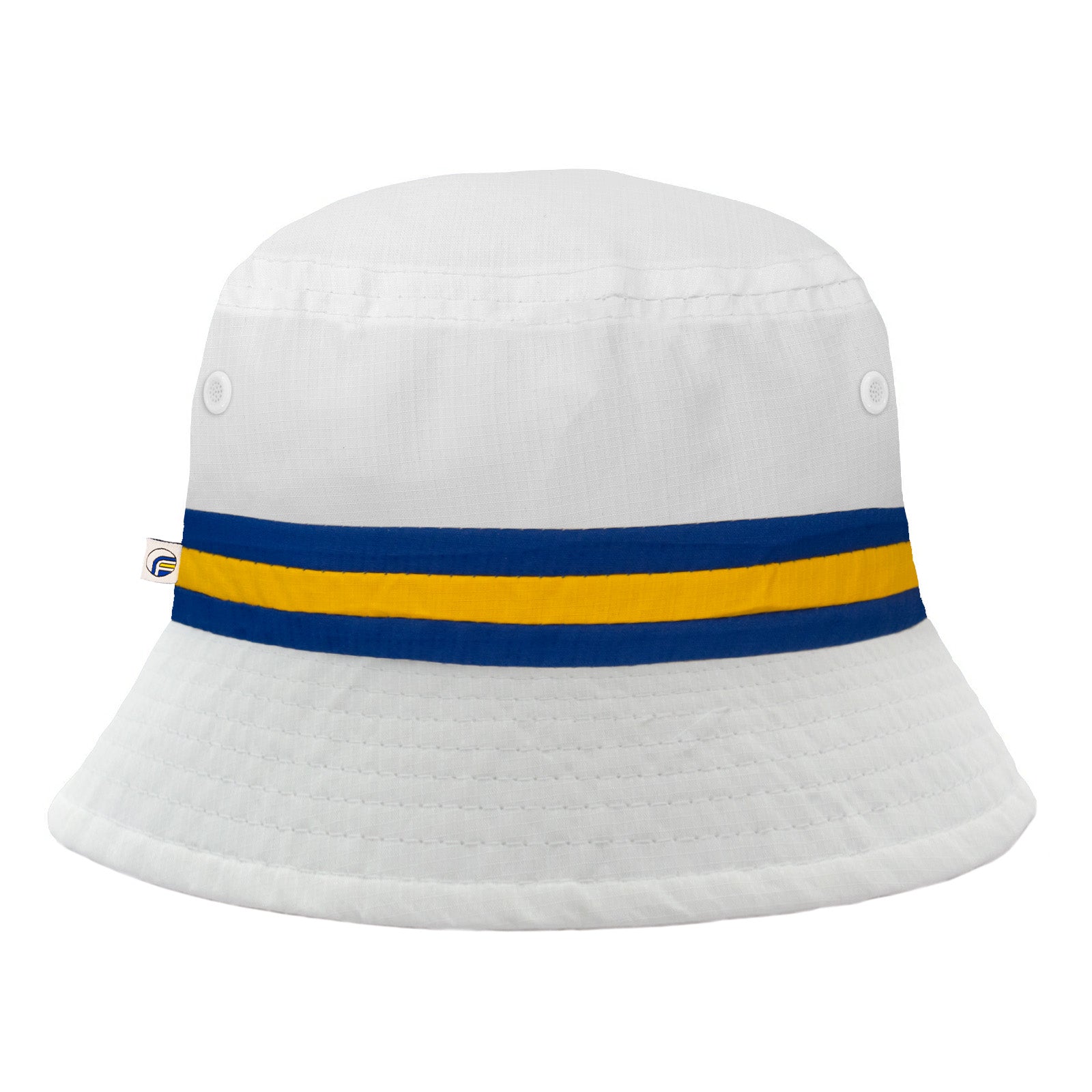 Leeds United bucket hat in white, blue and yellow