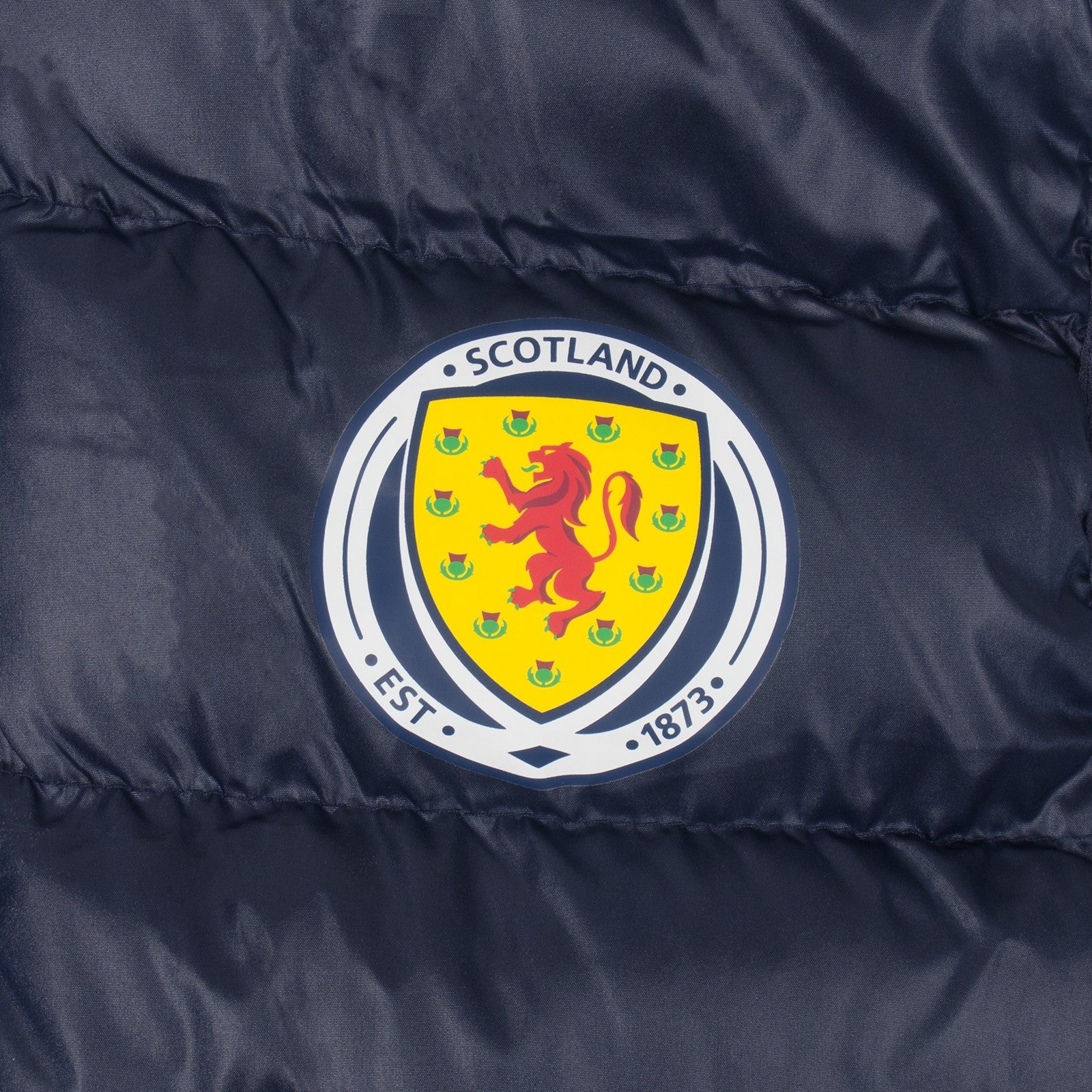 Scotland FA gilet for adults in navy blue with national crest print to chest.