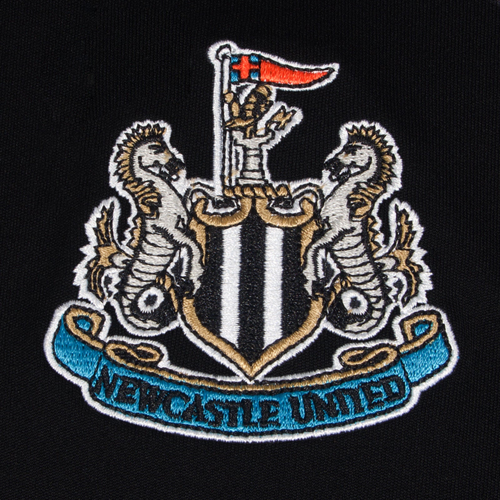 Newcastle United adults T-shirt in black with club crest to chest.