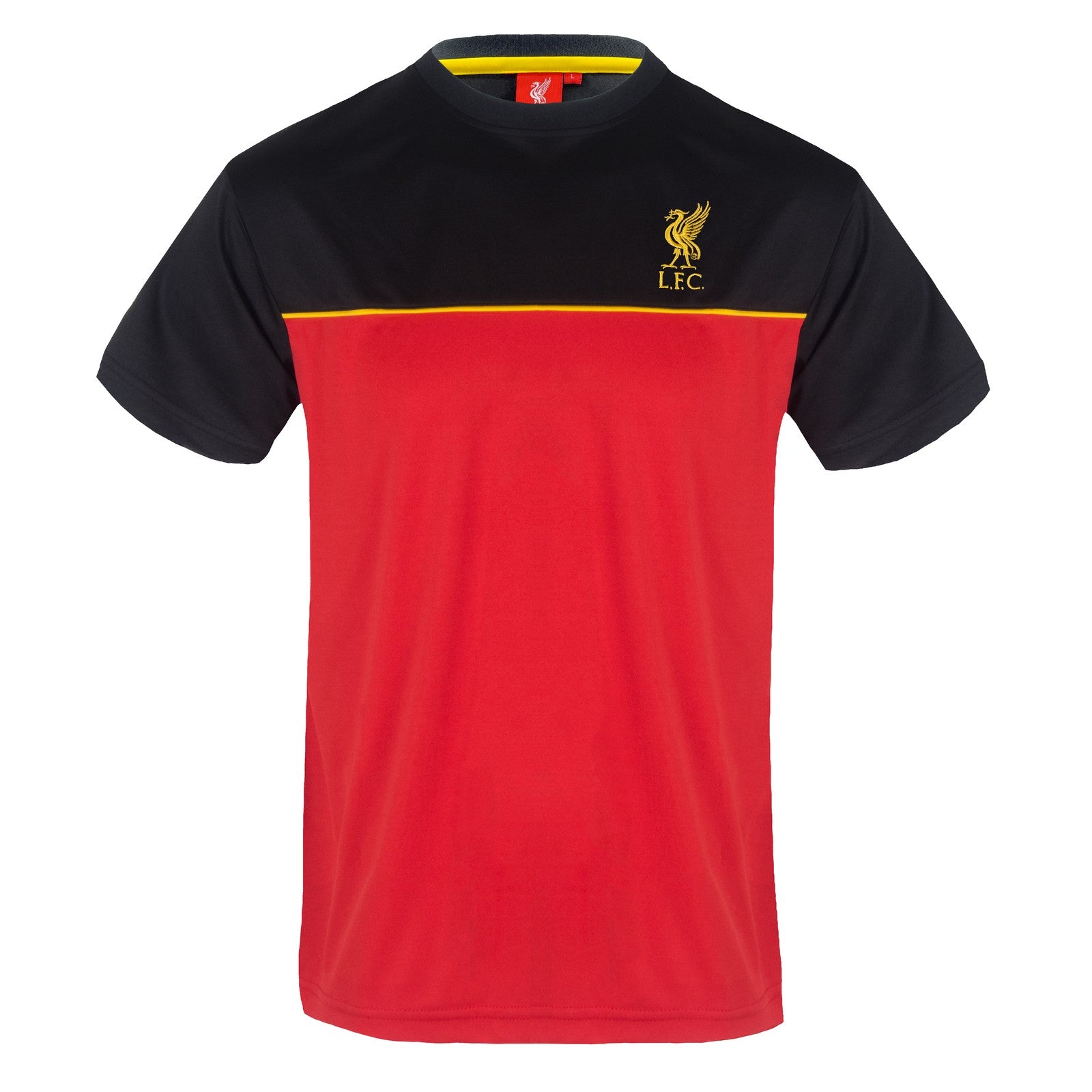 Liverpool adults T-shirt in black with club crest to chest