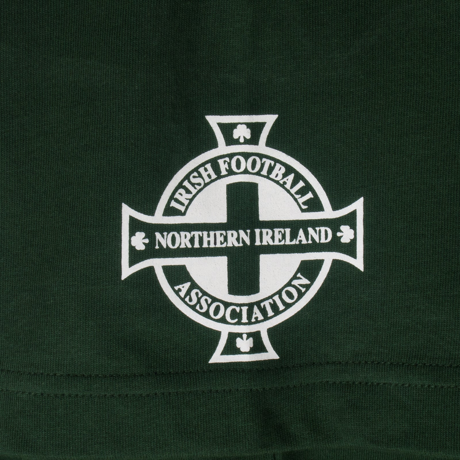 Northern Ireland adults graphic T-shirt in green with large national crest print to front and small crest print to sleeve.