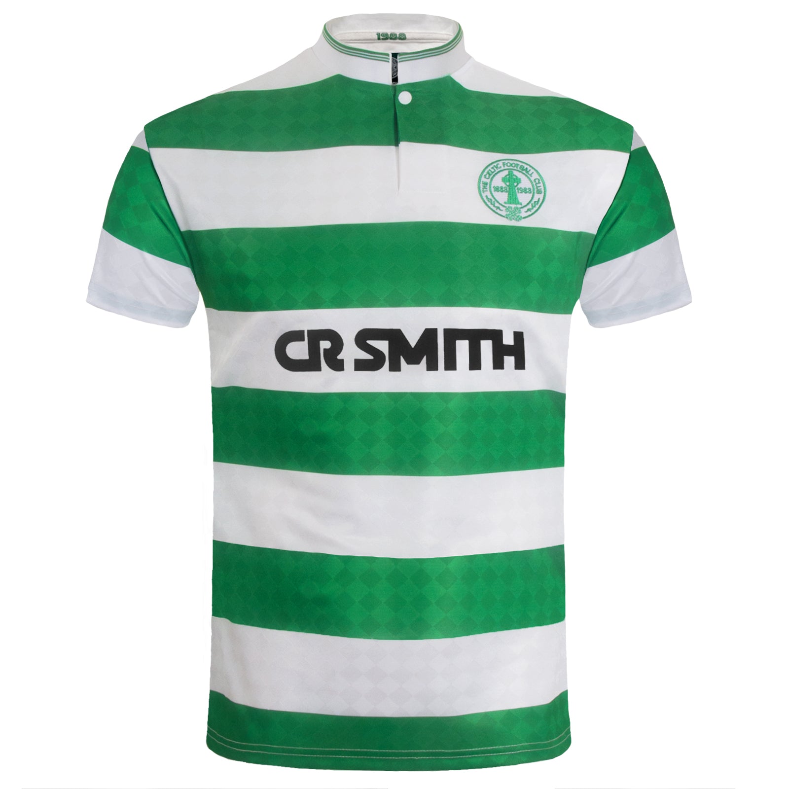 Celtic retro football shirt. Replica 1988 shirt in green with club crest and sponsor print to front