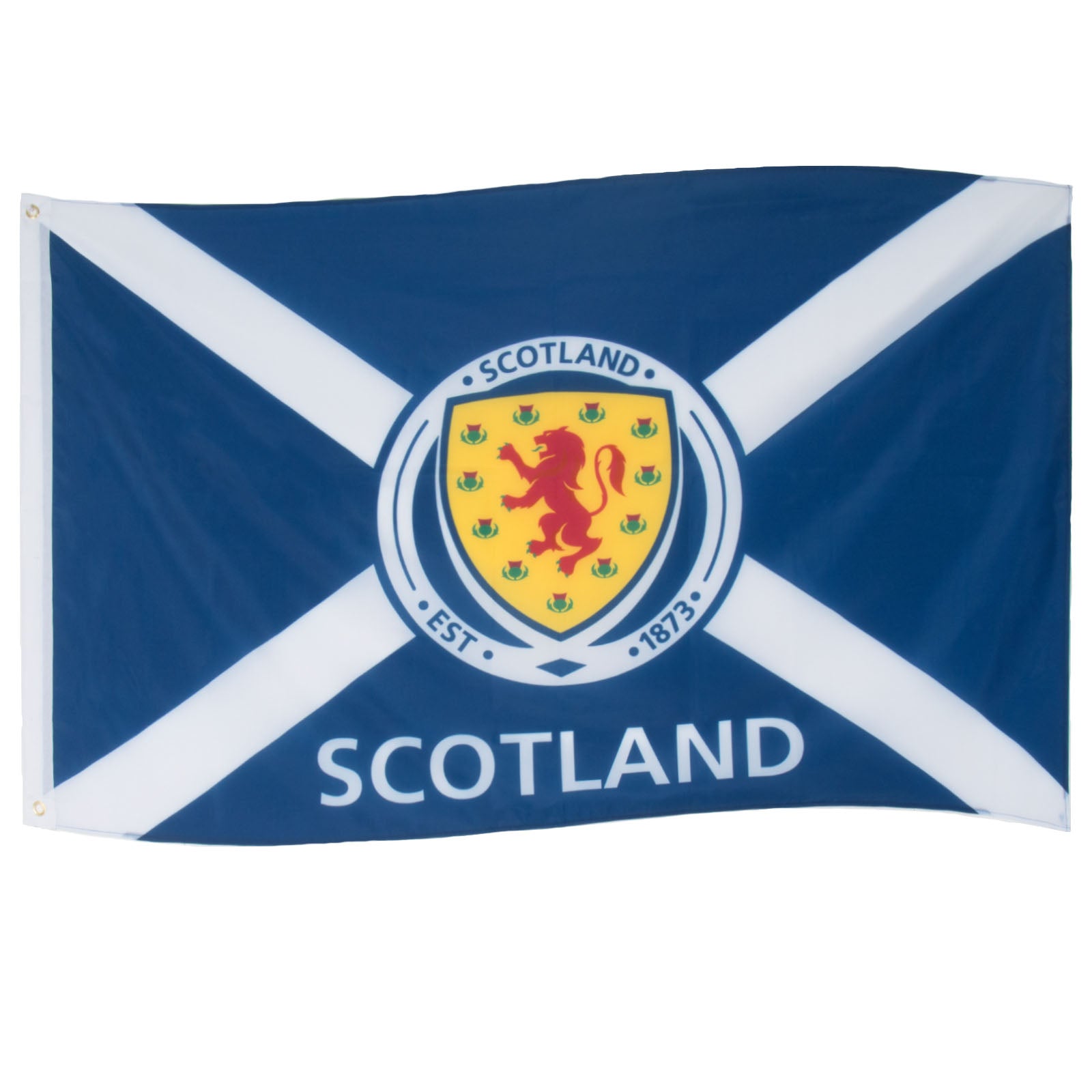 Scotland football 5ft by 3ft flag. St Andrews cross with a large Scotland crest