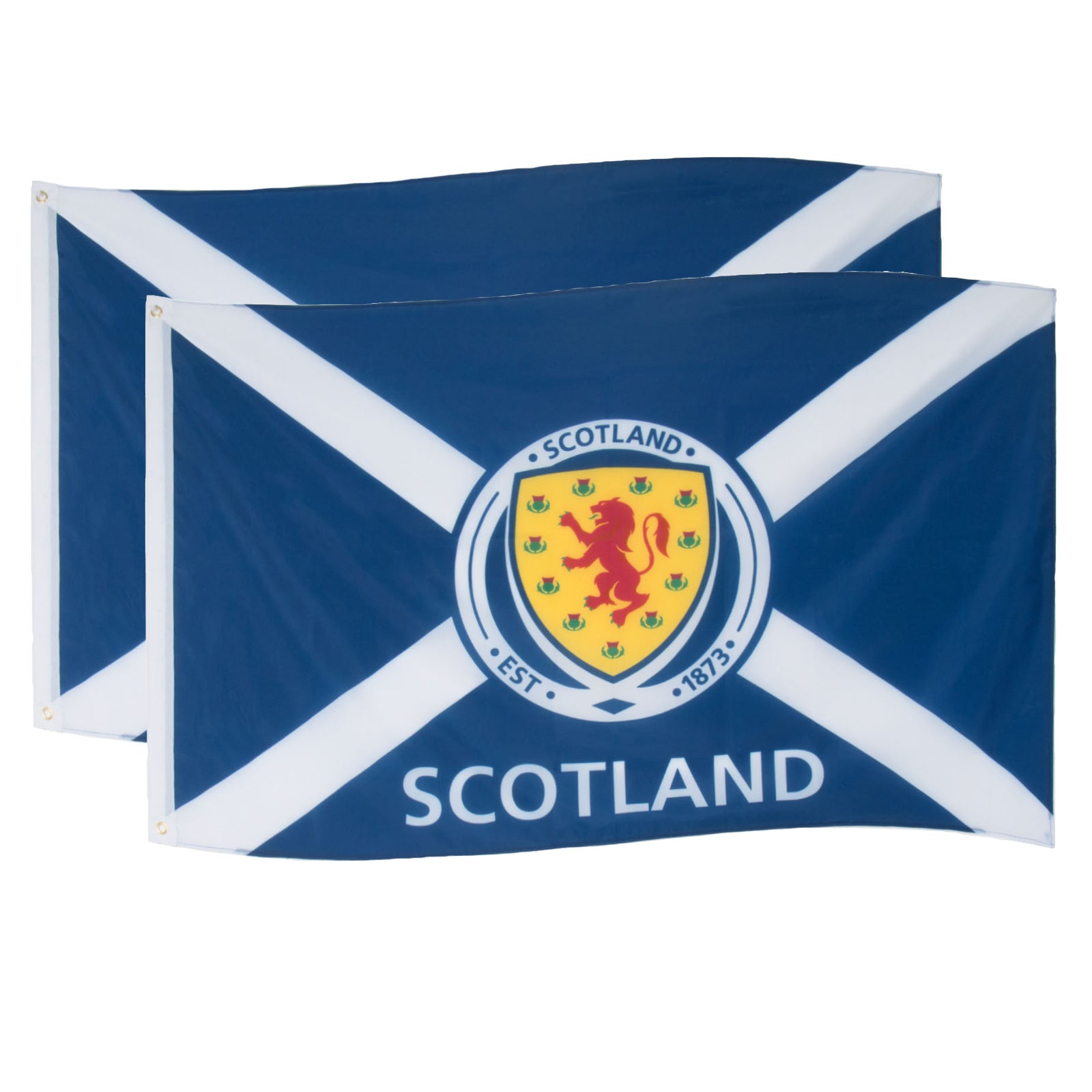 Scotland football 5ft by 3ft flag. St Andrews cross with a large Scotland crest