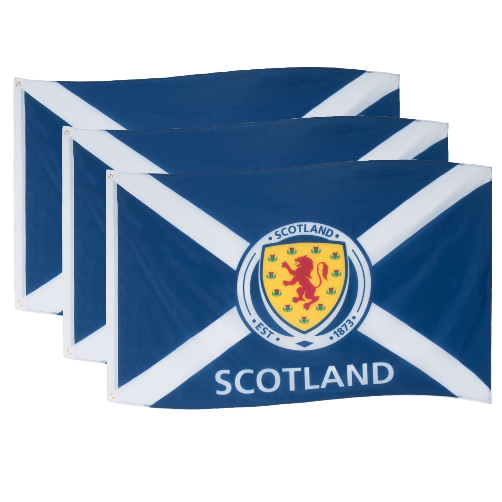 Scotland football 5ft by 3ft flag. St Andrews cross with a large Scotland crest