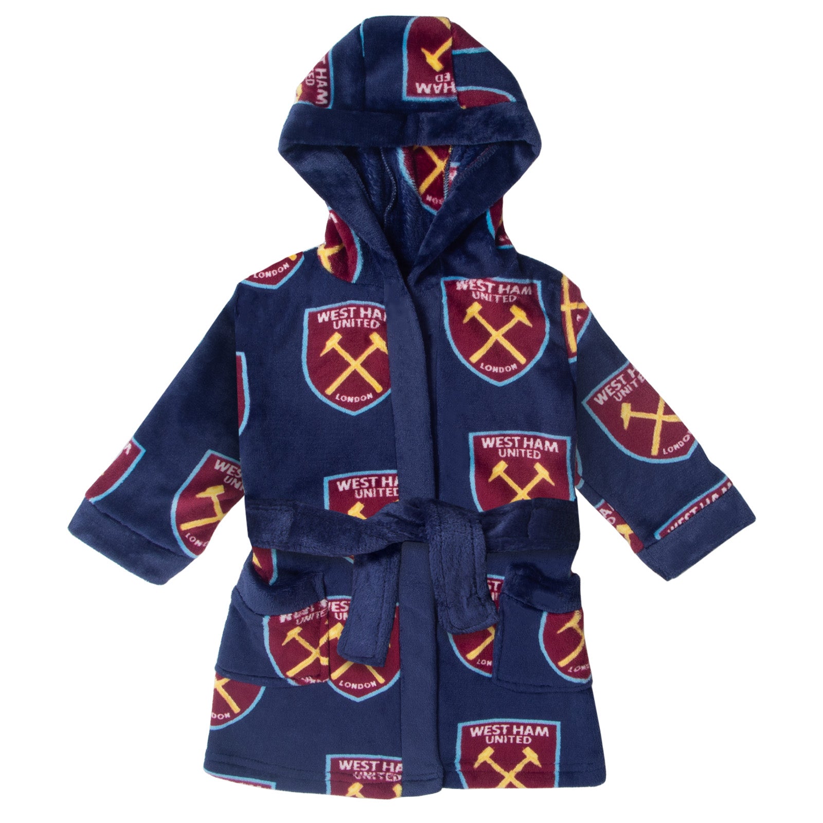 West Ham baby dressing gown in all over crest print