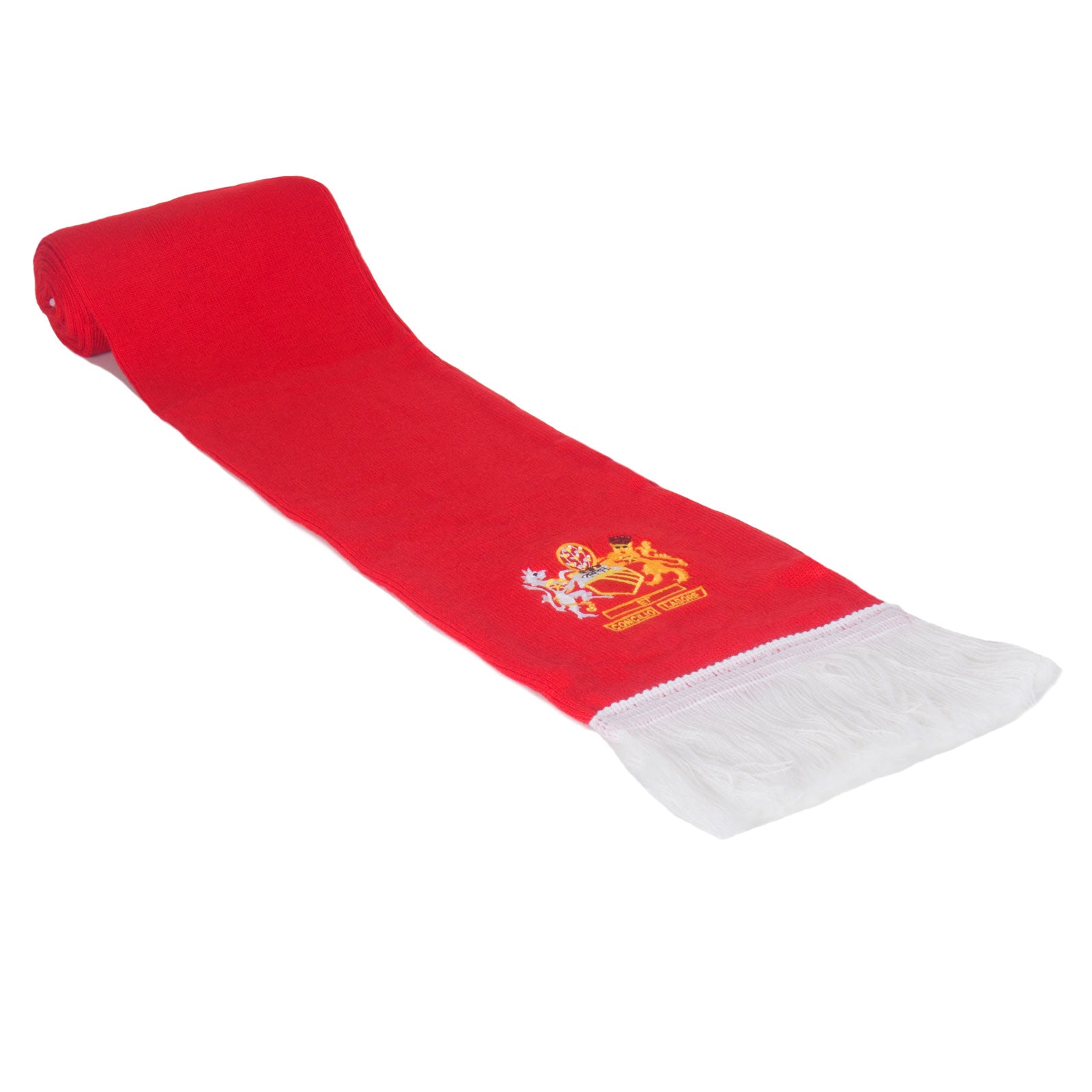 Man United scarf in red with Manchester Crest