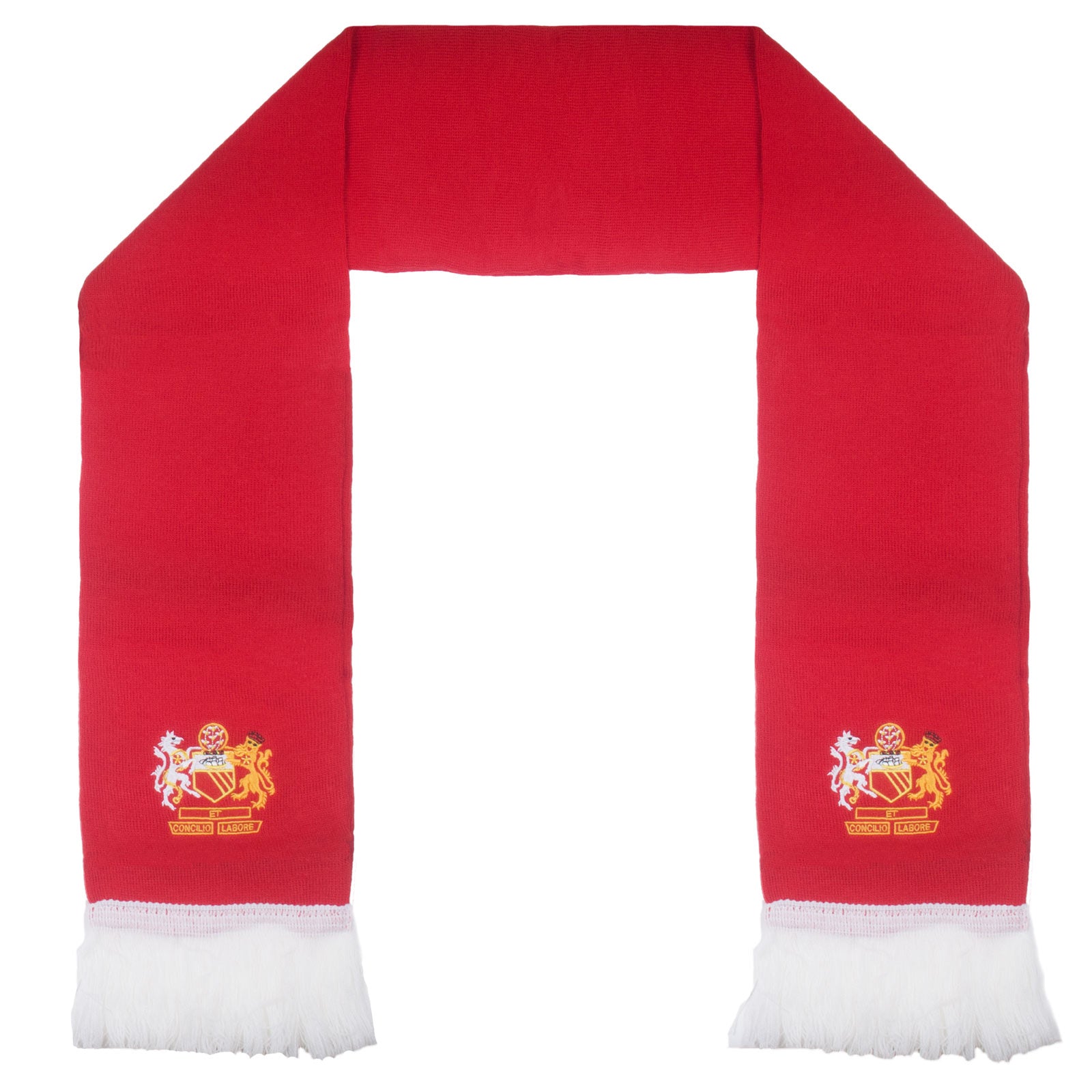 Man United scarf in red with Manchester Crest