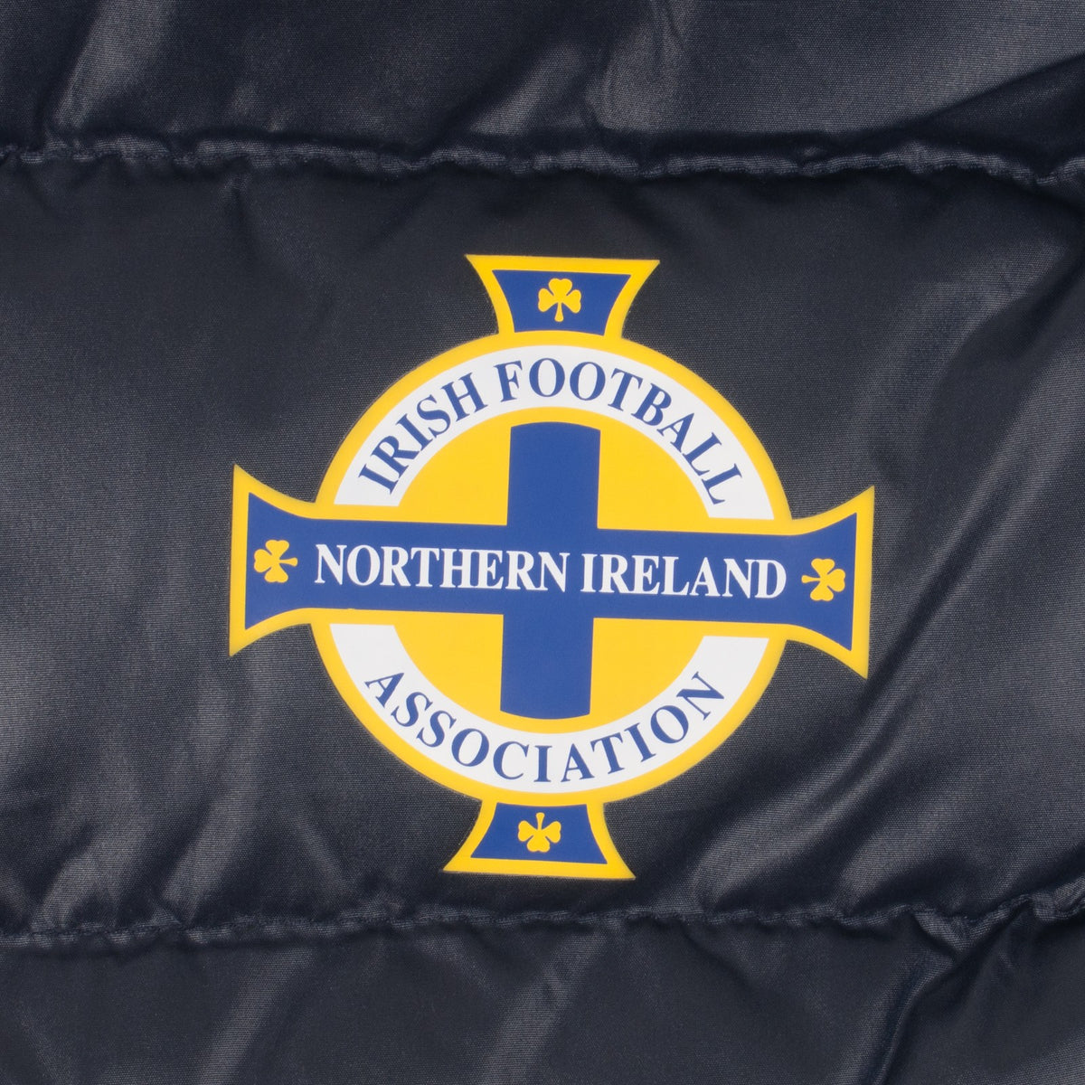 Northern Ireland gilet for adults in navy blue with national crest print to chest.