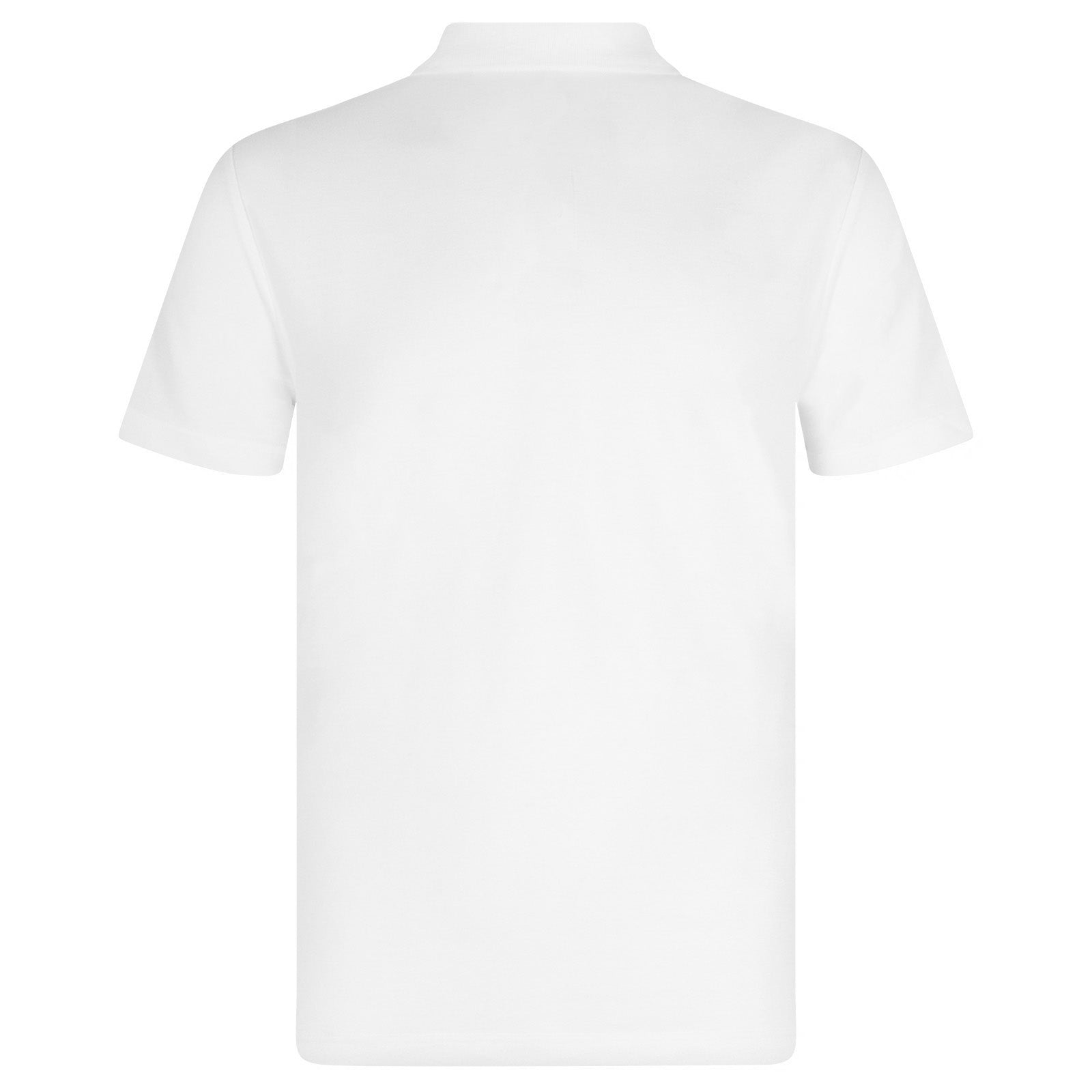 Leeds retro polo shirt in white with a rose embroidered crest applique patch to chest