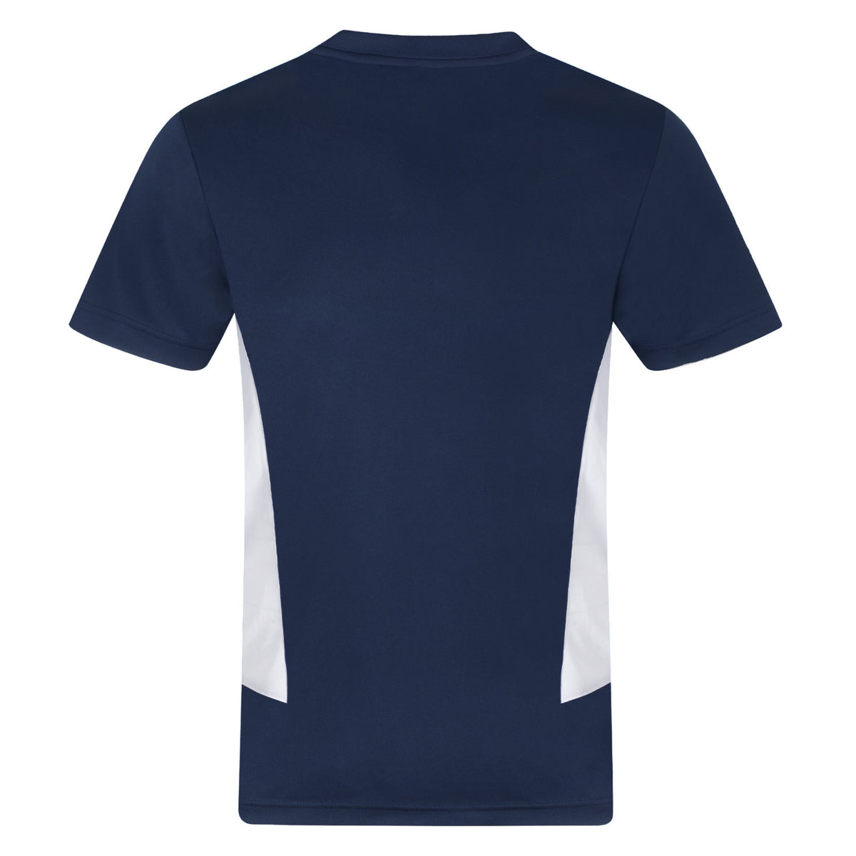 Scotland adults poly T-shirt in navy blue with national team crest to chest.