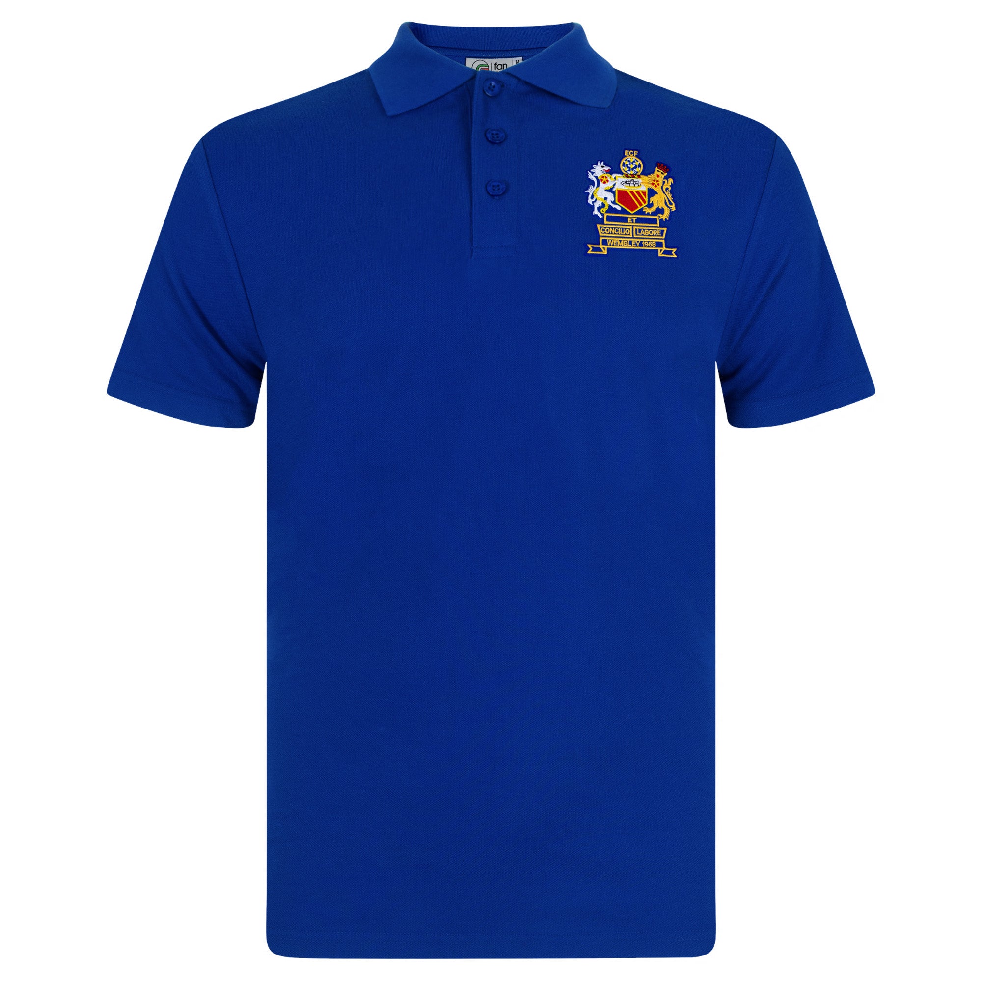 United retro polo shirt in royal blue 1968 European colours
