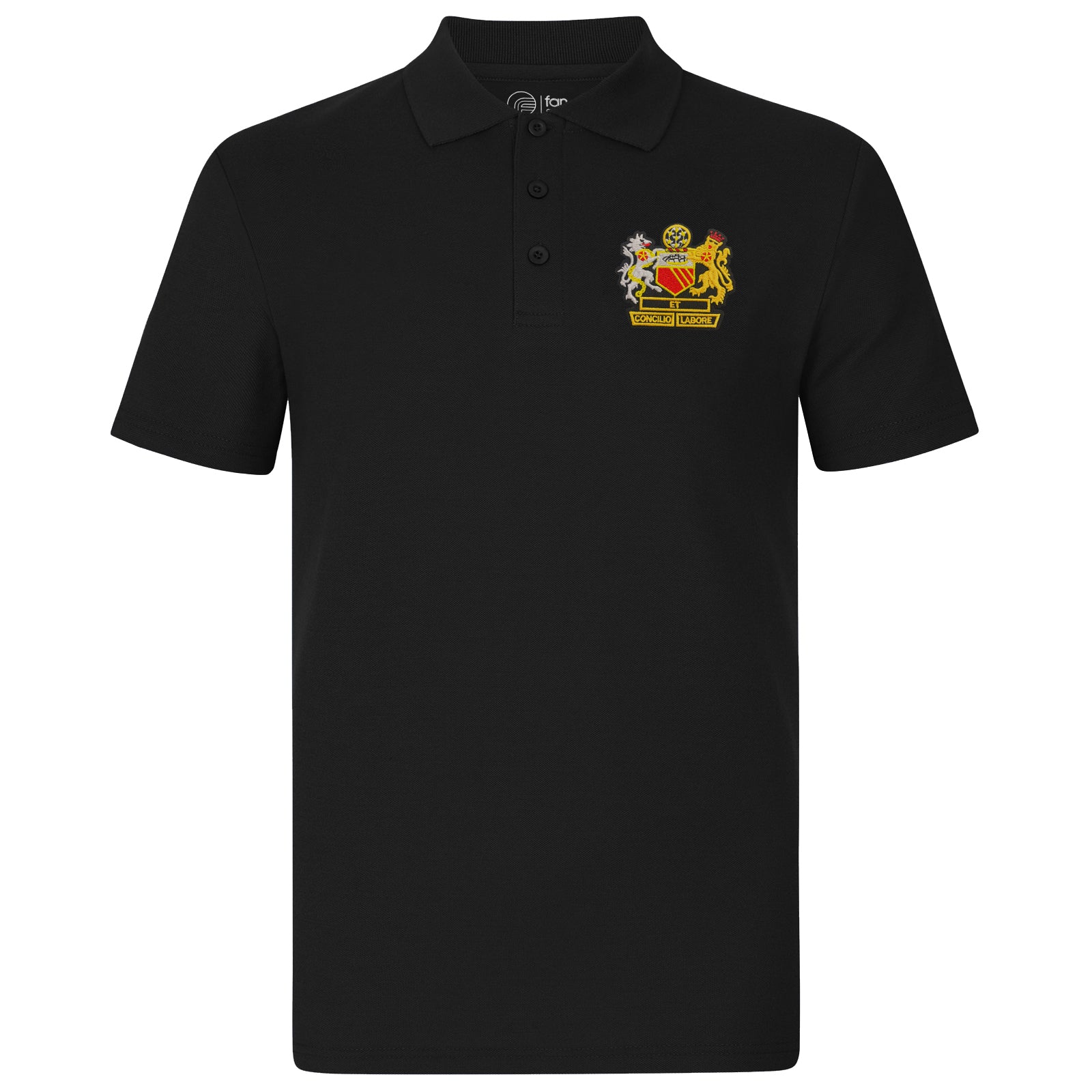 Man United retro polo shirt in black with Manchester crest