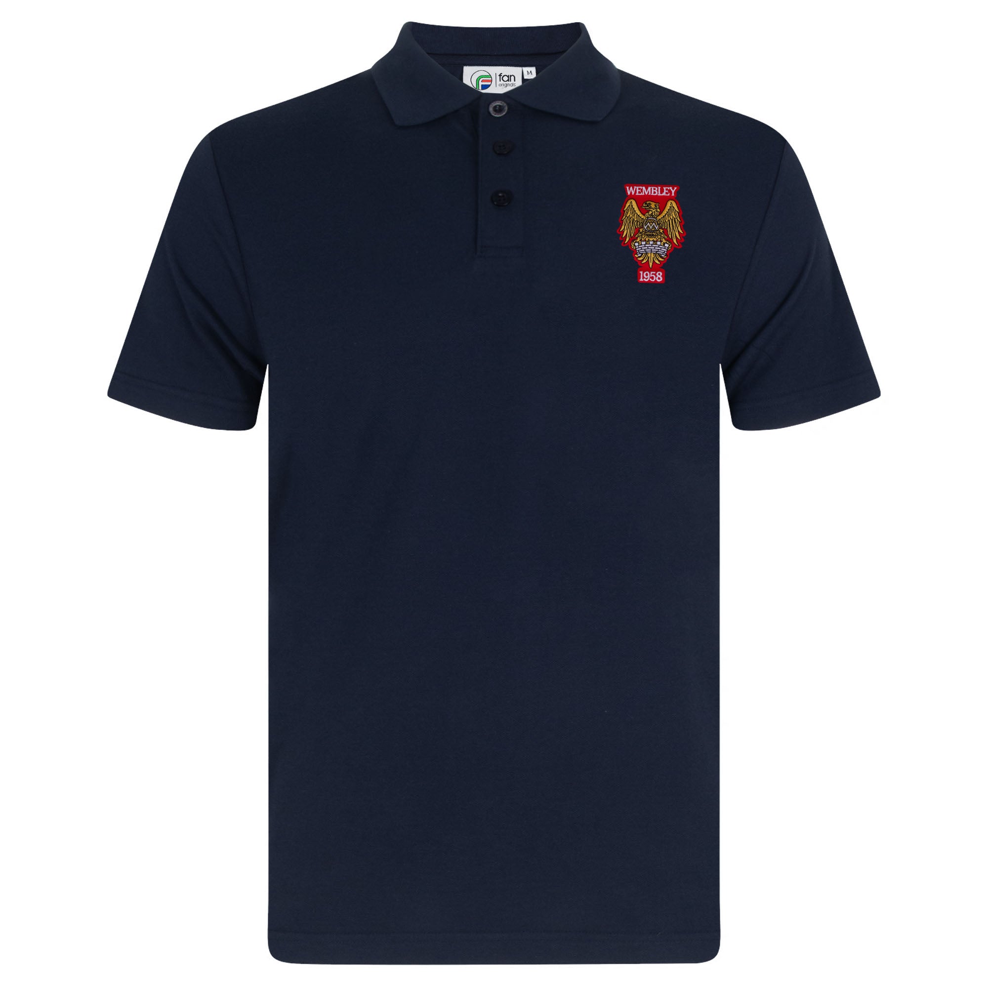 United polo shirt in navy with Wembley 58 crest
