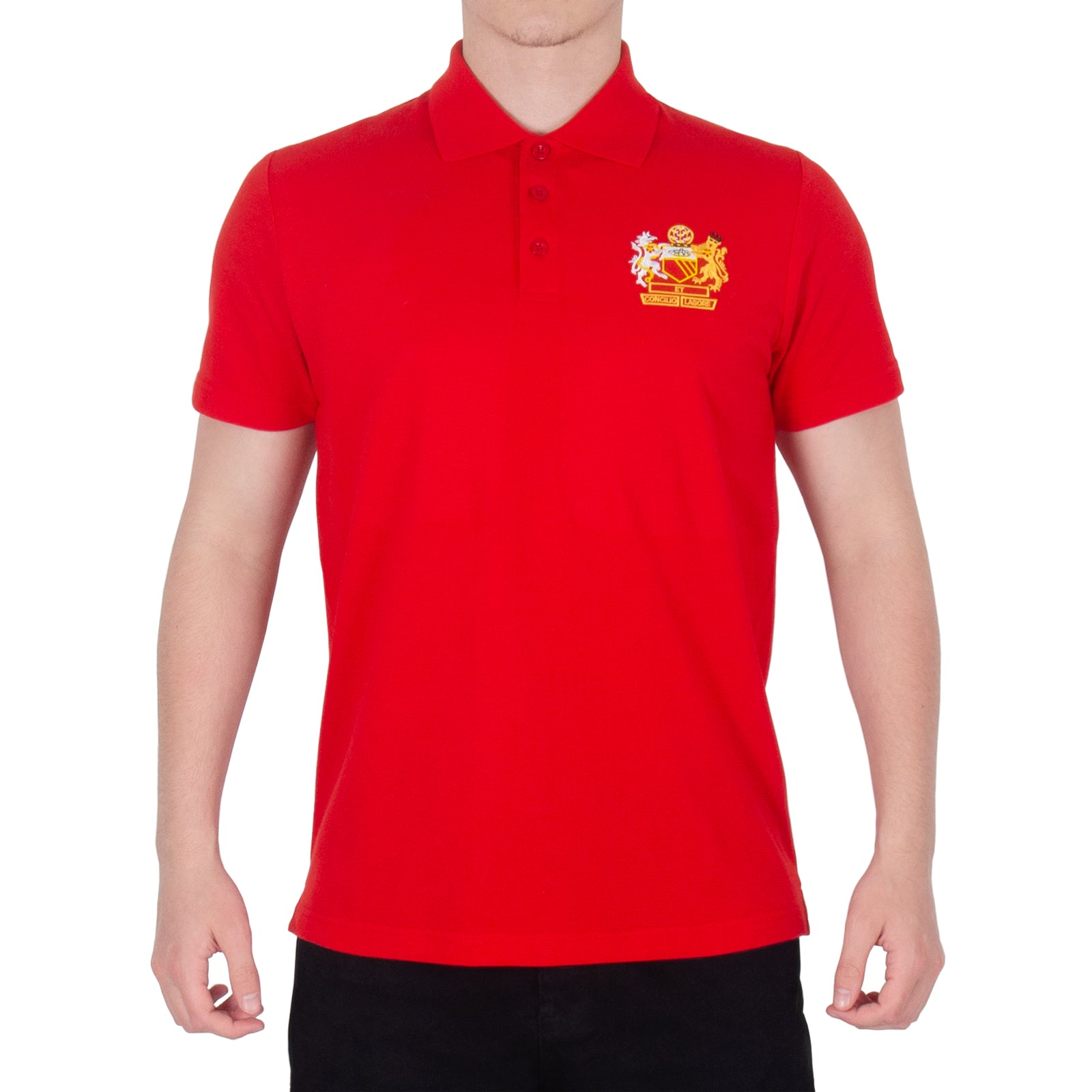Man United retro polo shirt in red with Manchester crest