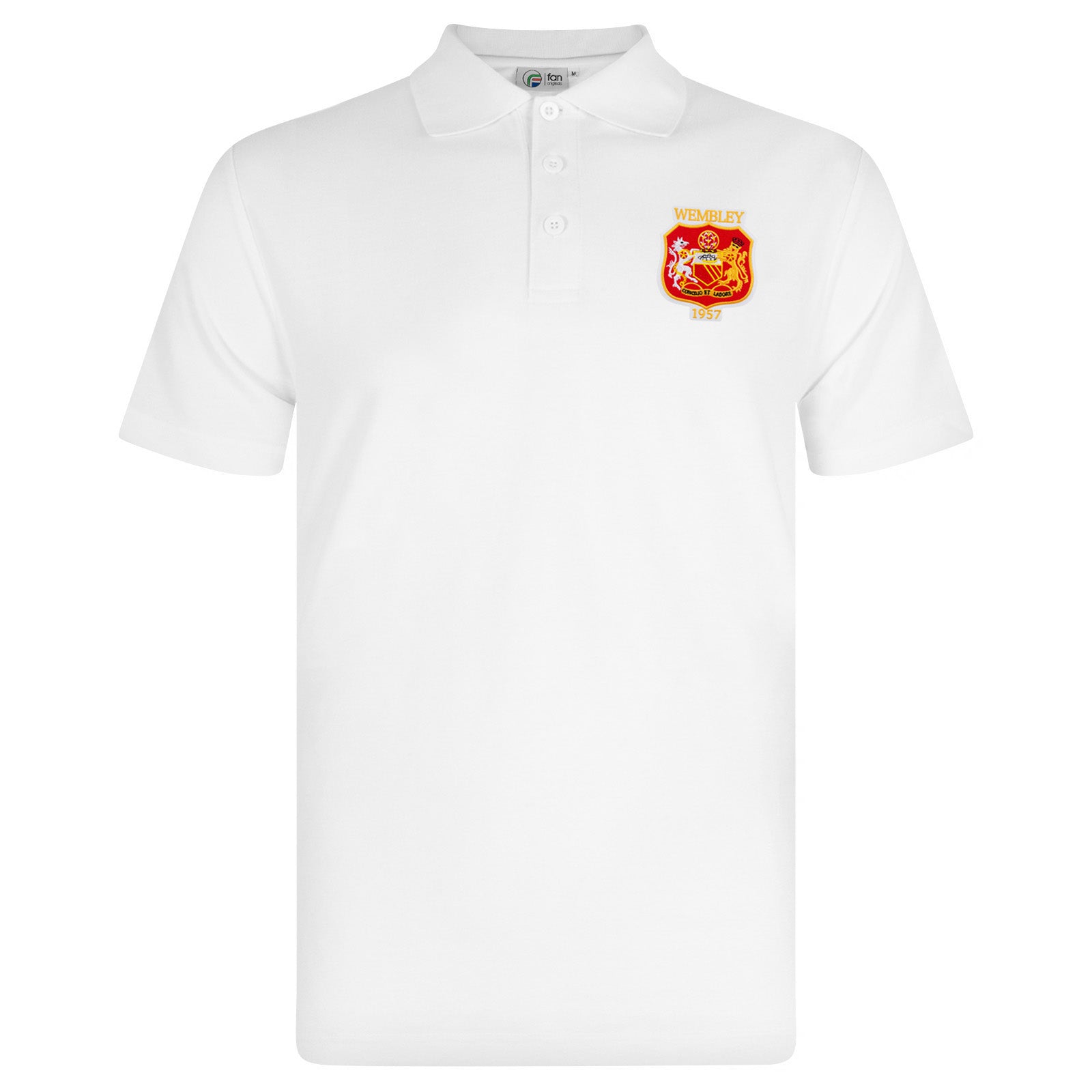 United polo shirt in white with Wembley 57 crest