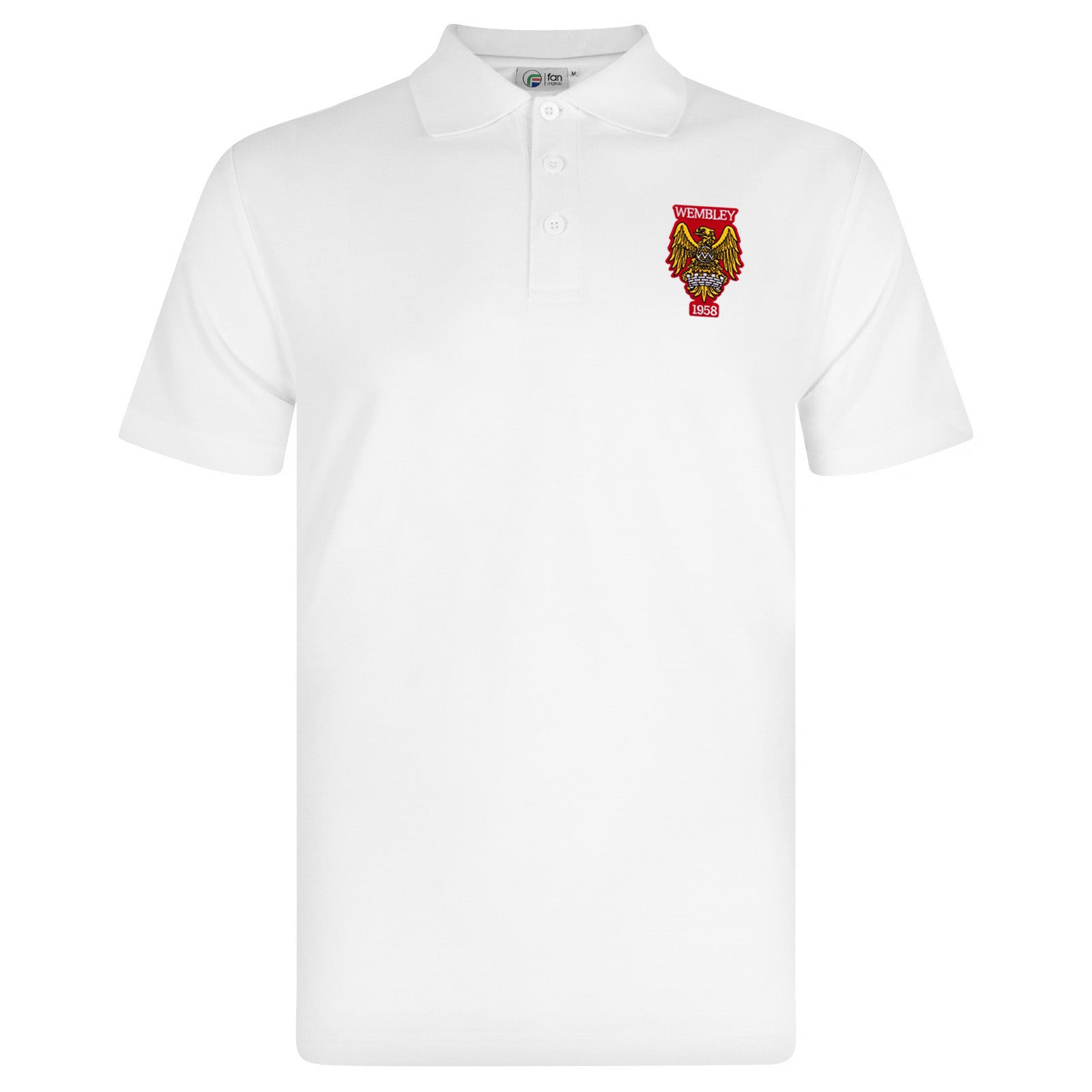 United polo shirt in white with Wembley 58 crest