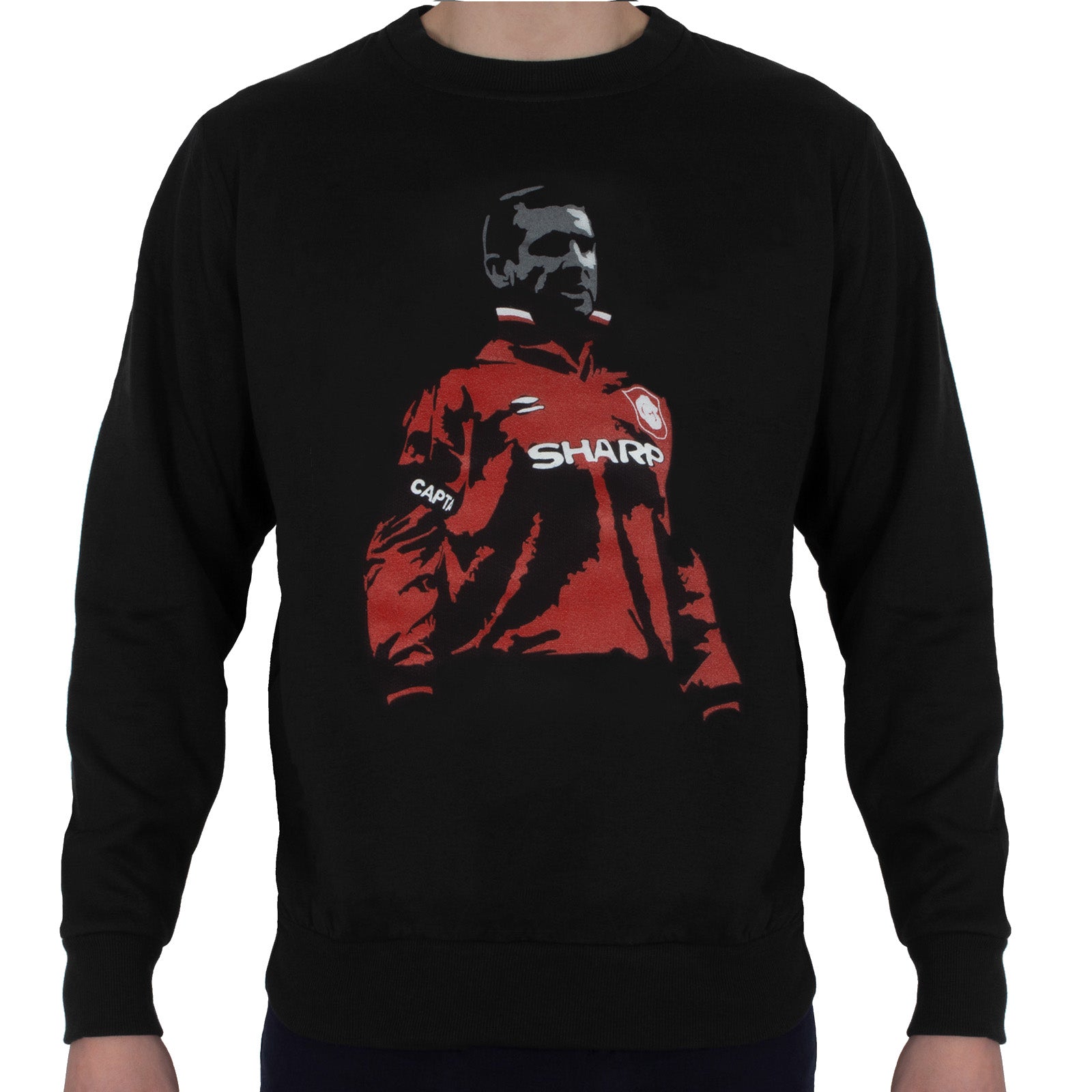 Man United sweatshirt in black with Eric Cantona image
