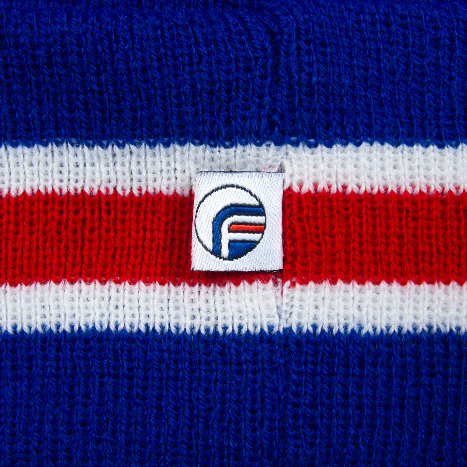 Rangers retro knitted bobble hat in blue 1996 colours